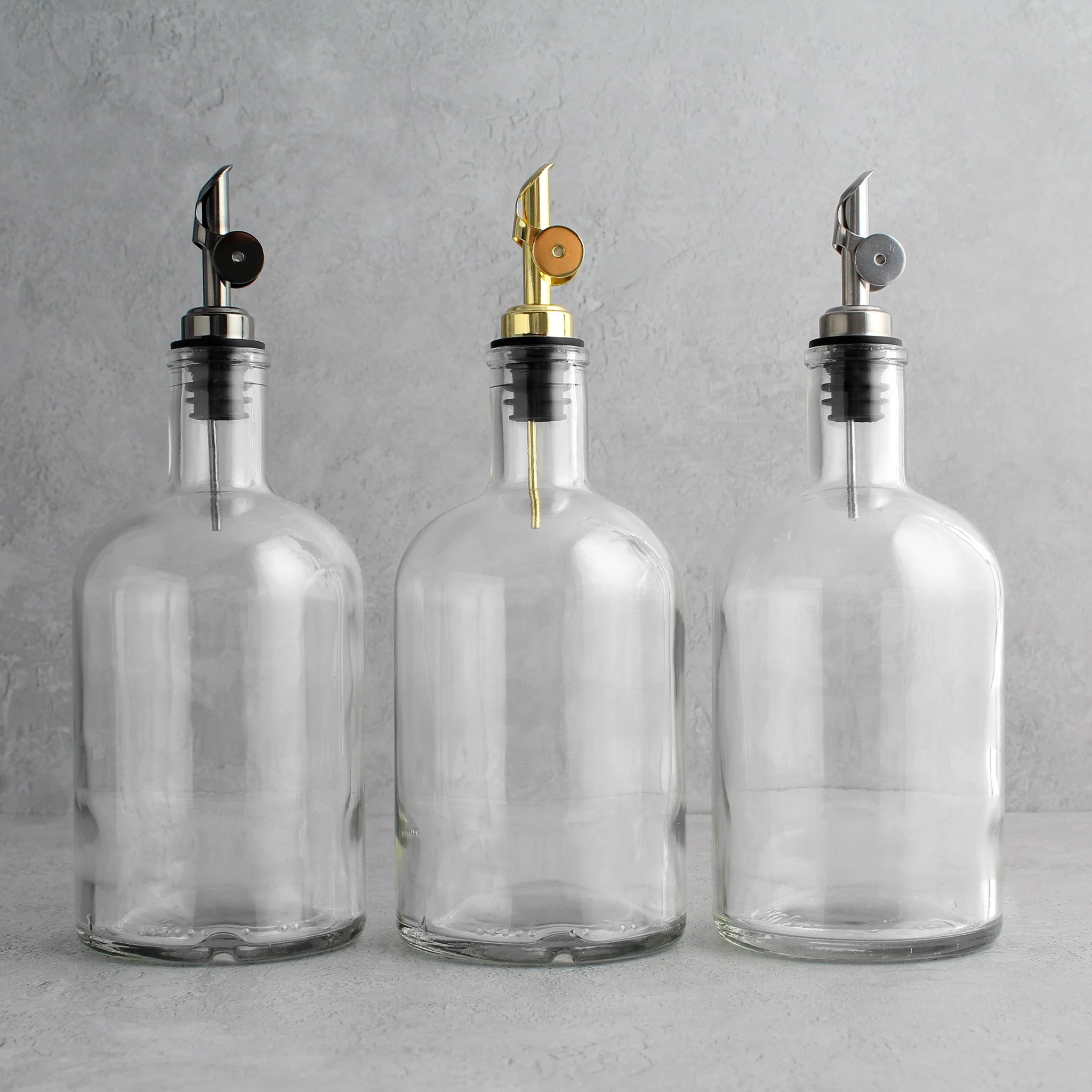 Clear Glass Tall Neck Oil Bottle