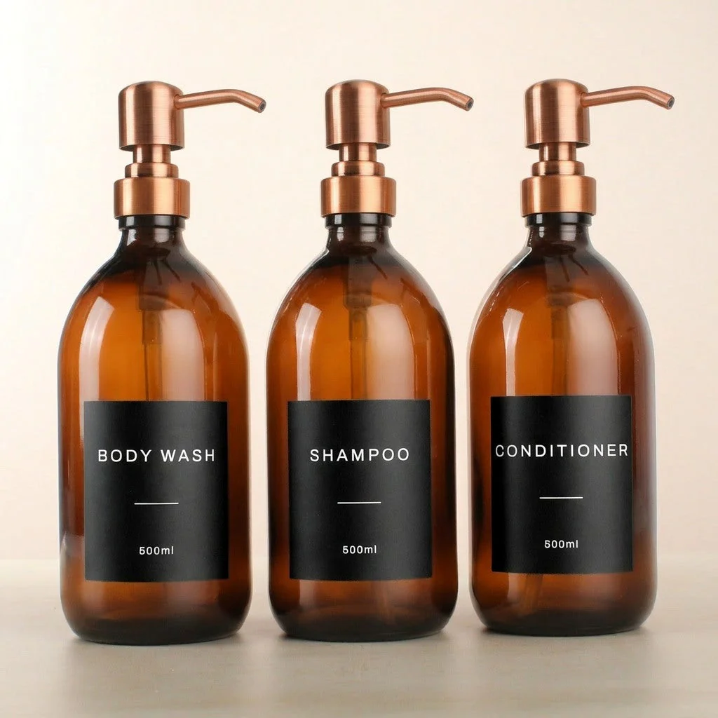 Body Wash, Shampoo & Conditioner Amber Glass Set - Image 14