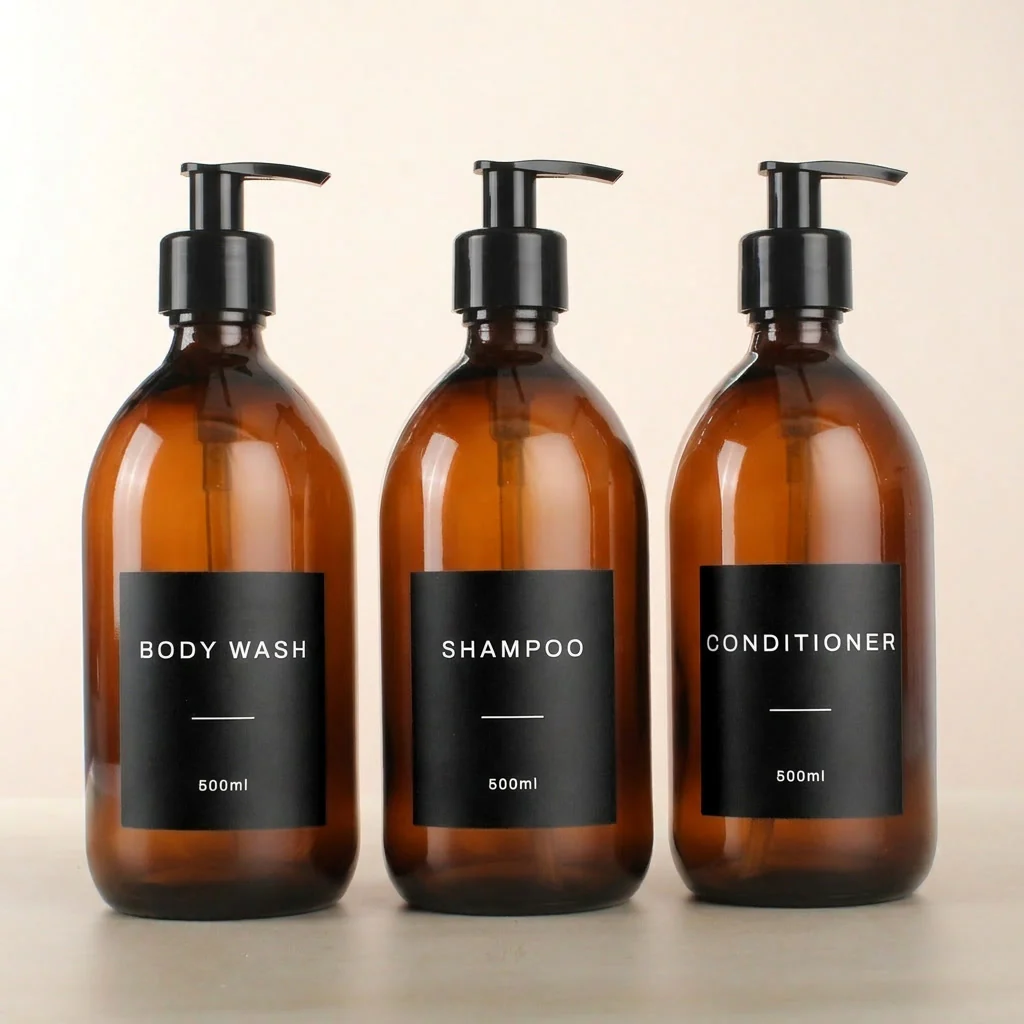 Body Wash, Shampoo & Conditioner Amber Glass Set - Image 22