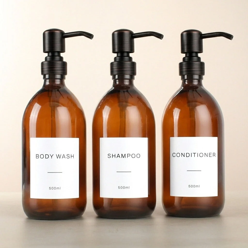 Body Wash, Shampoo & Conditioner Amber Glass Set - Image 25
