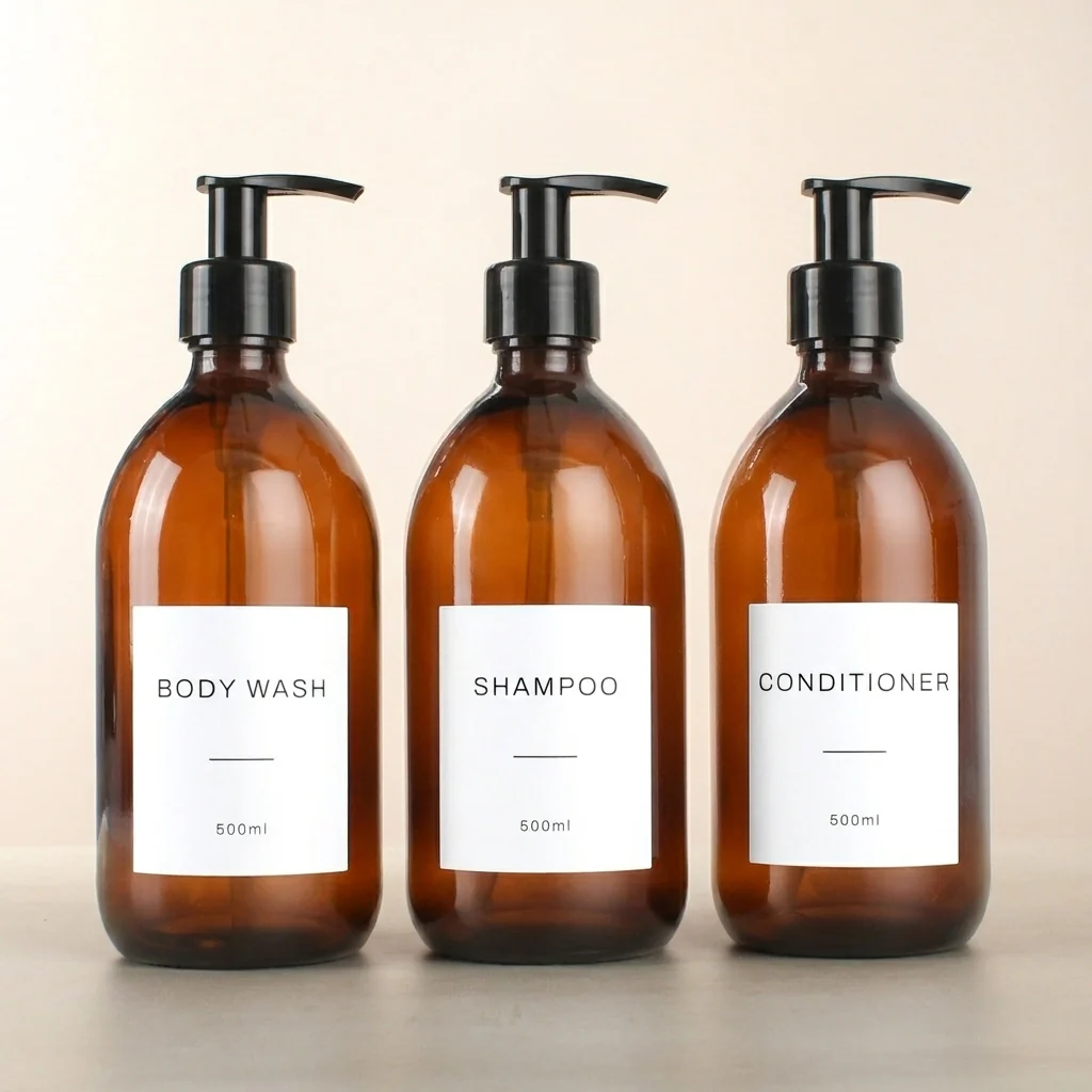 Body Wash, Shampoo & Conditioner Amber Glass Set - Image 29