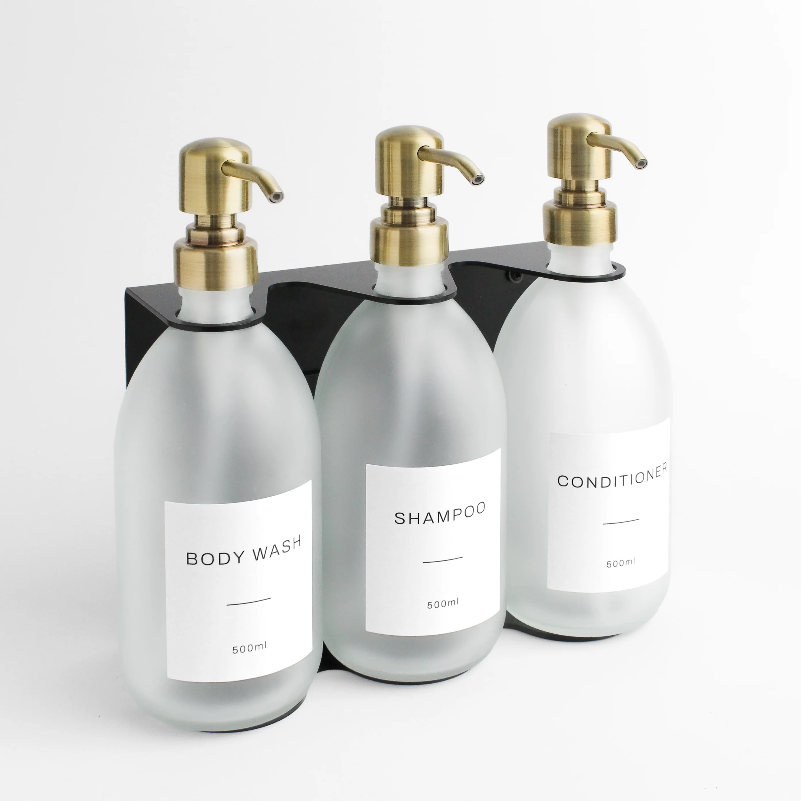 Body Wash, Shampoo & Conditioner Frosted White Glass Set - Image 12