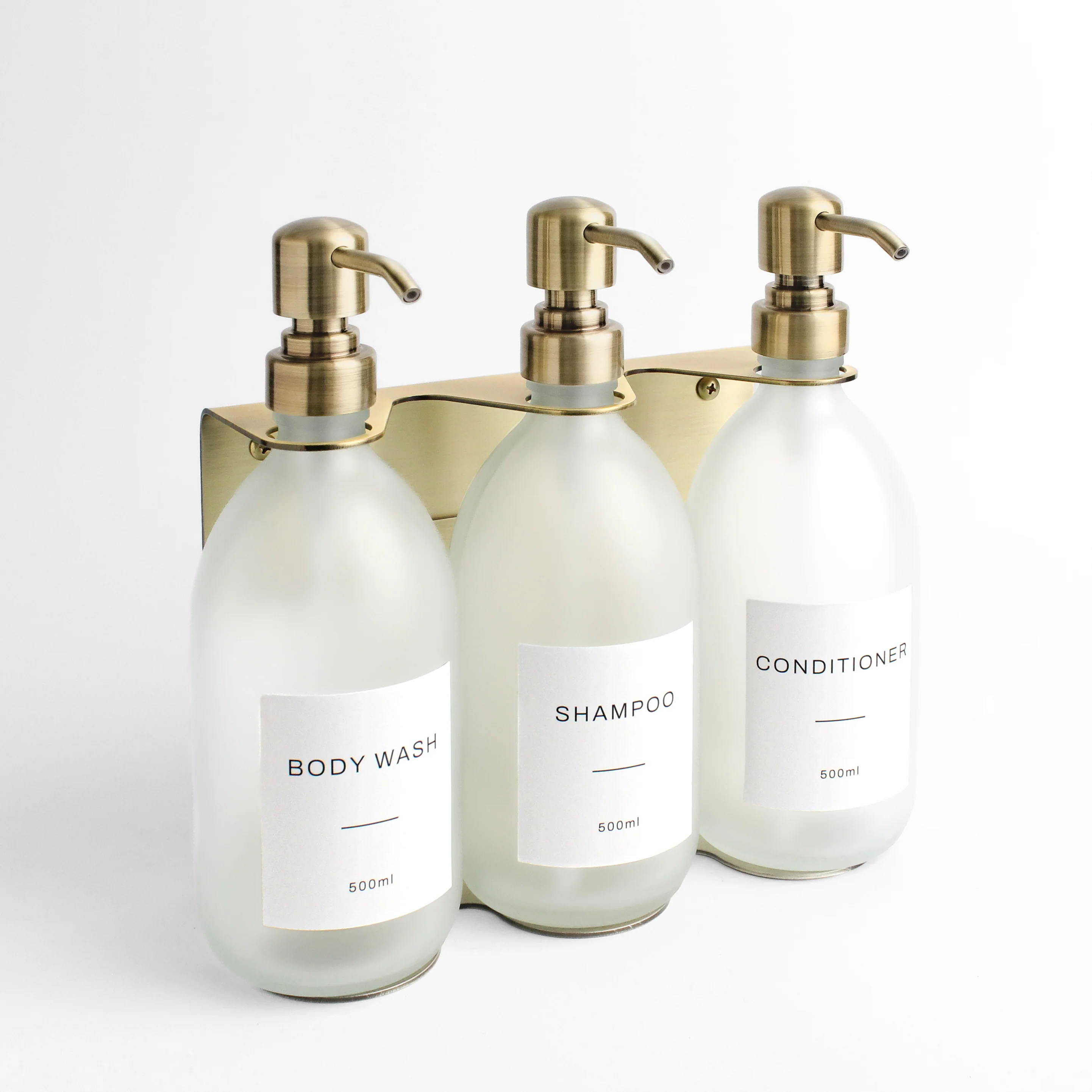 Body Wash, Shampoo & Conditioner Frosted White Glass Set - Image 13