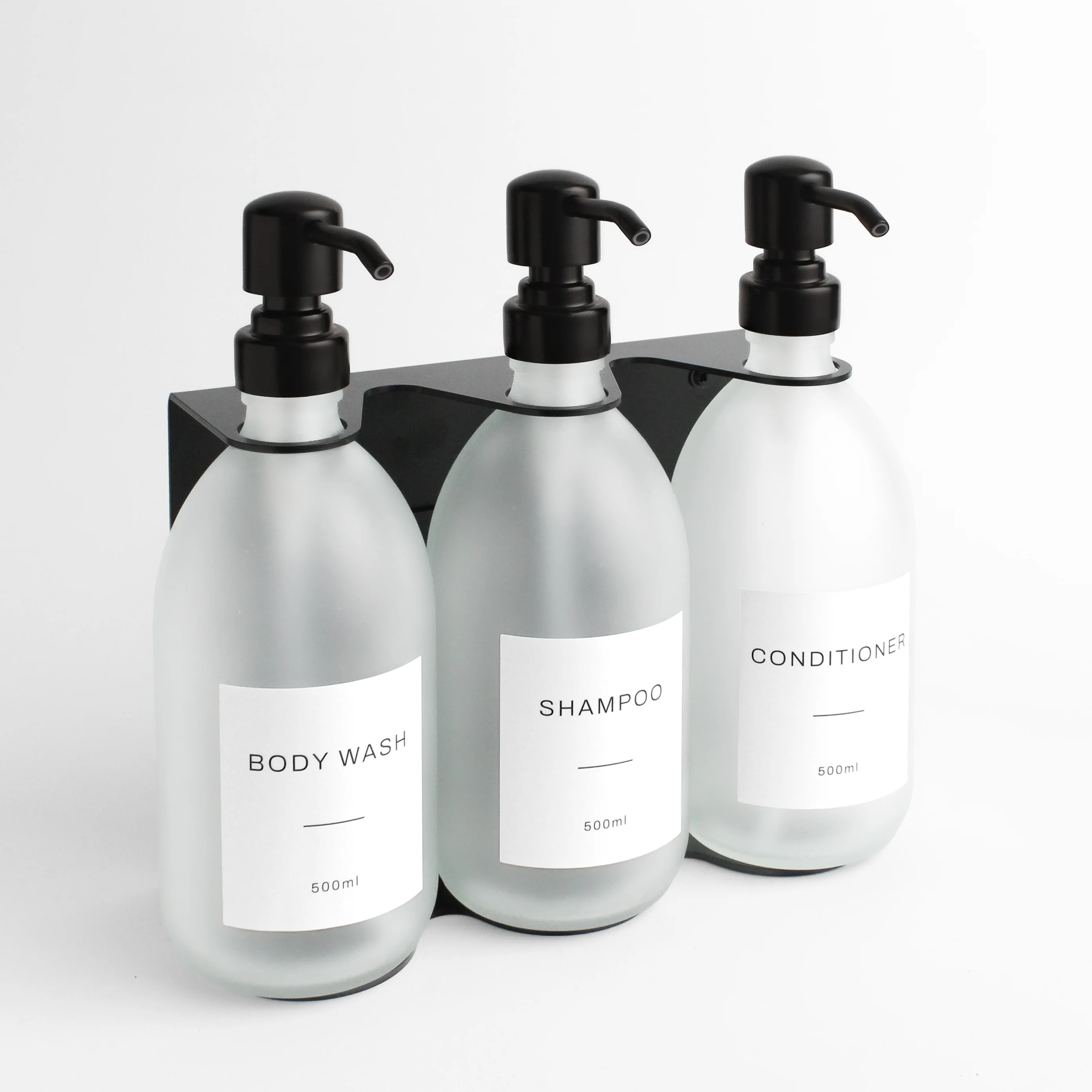 Body Wash, Shampoo & Conditioner Frosted White Glass Set - Image 16