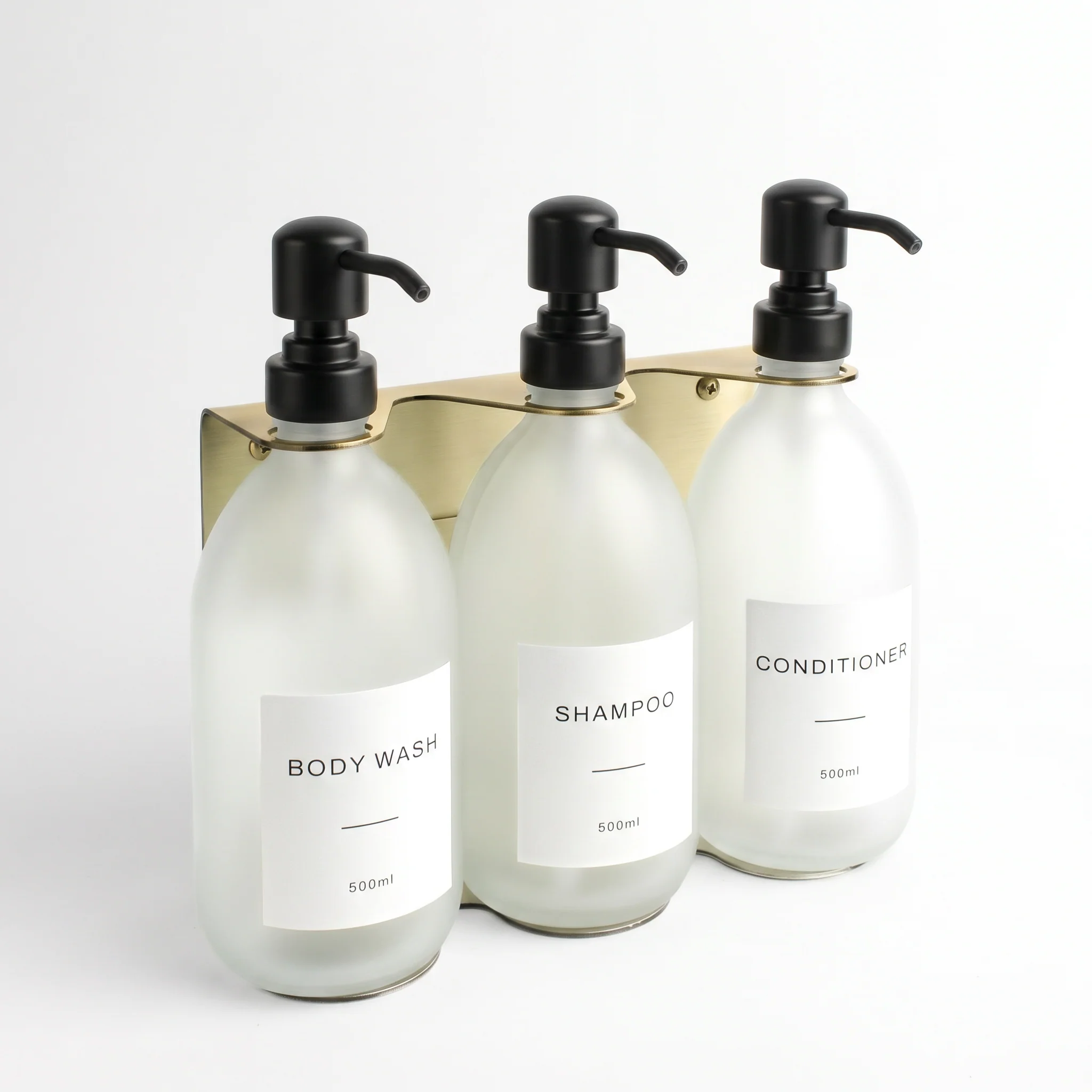 Body Wash, Shampoo & Conditioner Frosted White Glass Set - Image 17