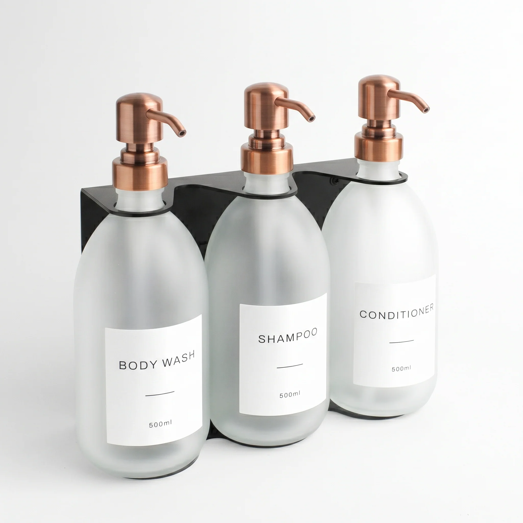 Body Wash, Shampoo & Conditioner Frosted White Glass Set - Image 20