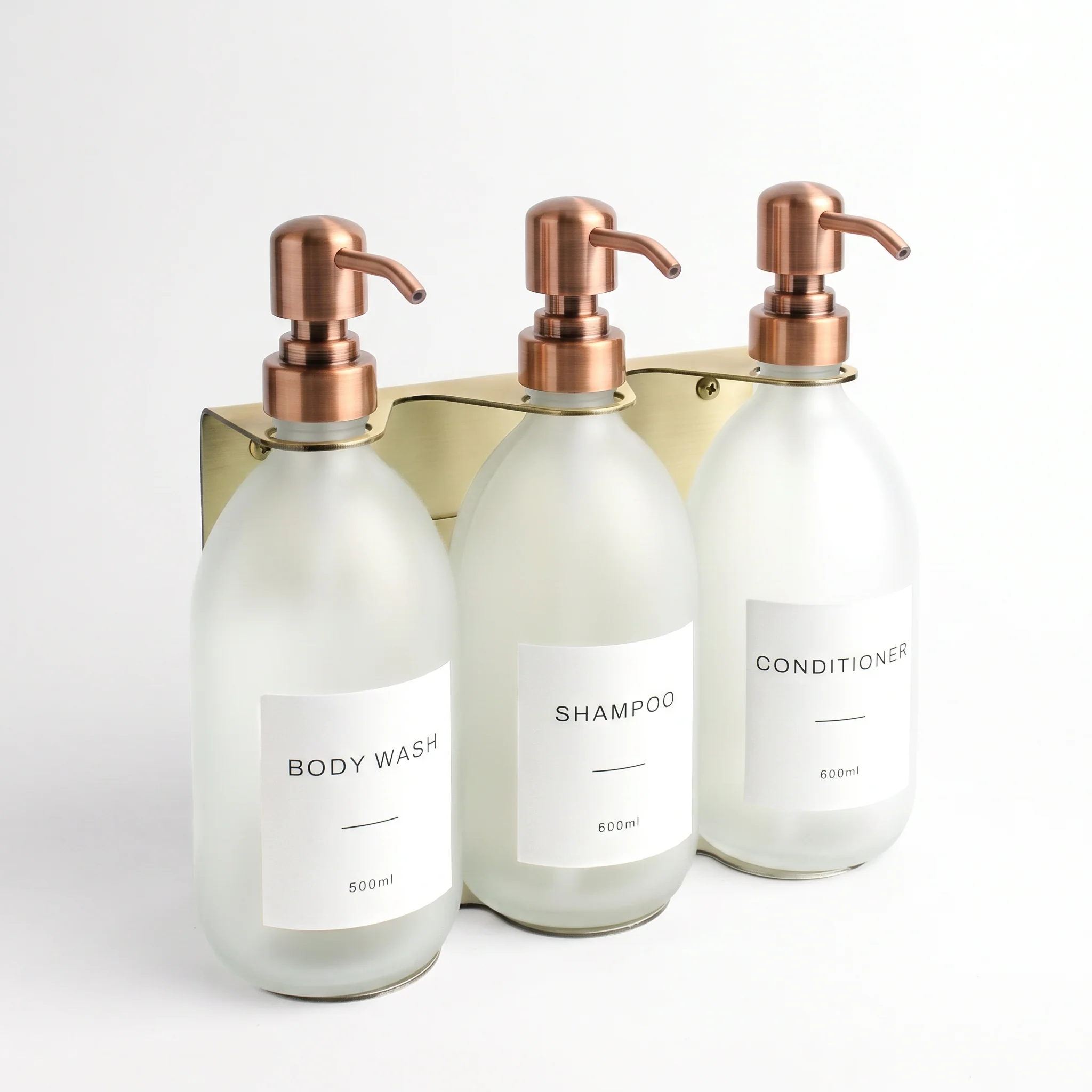 Body Wash, Shampoo & Conditioner Frosted White Glass Set - Image 21