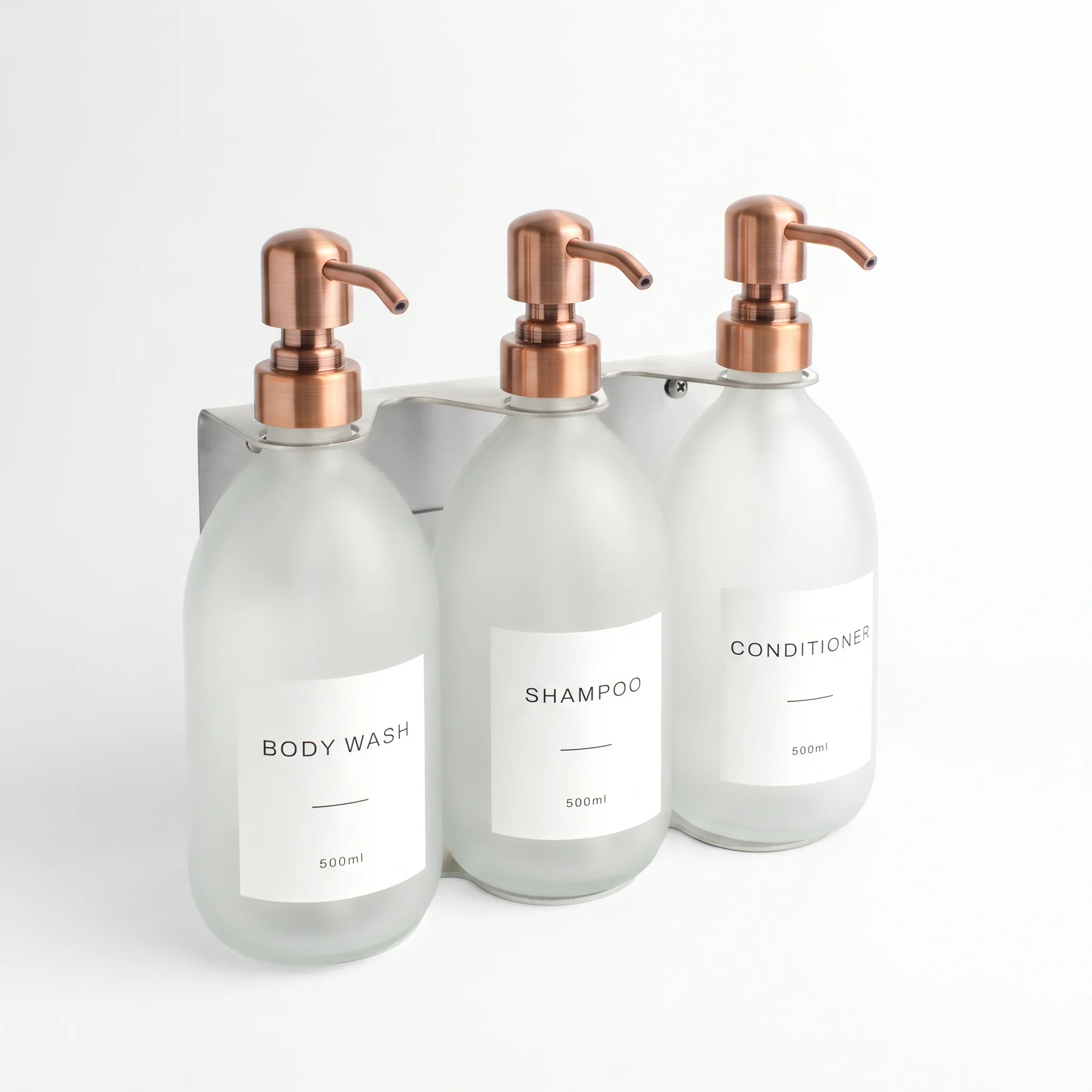 Body Wash, Shampoo & Conditioner Frosted White Glass Set - Image 22