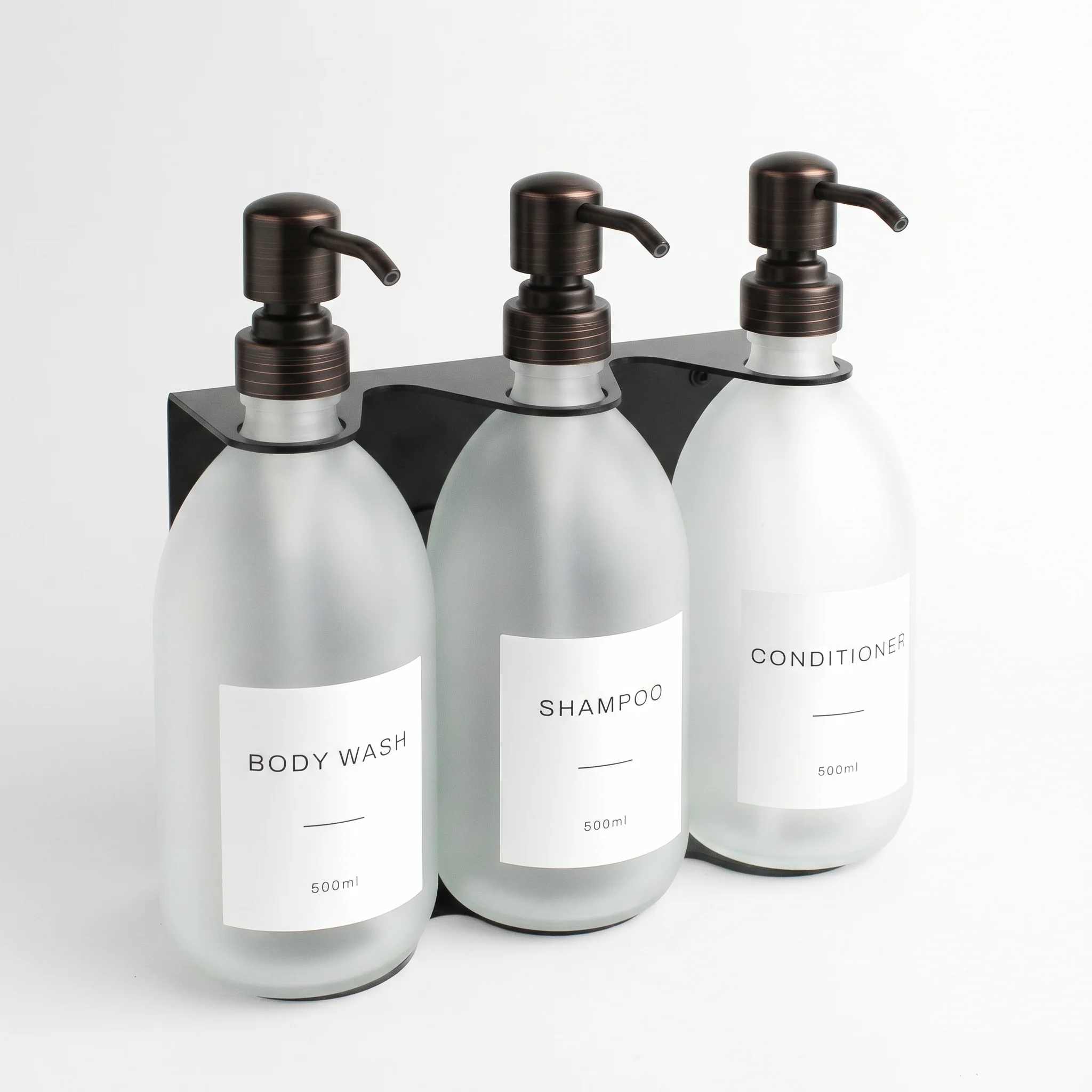 Body Wash, Shampoo & Conditioner Frosted White Glass Set - Image 24