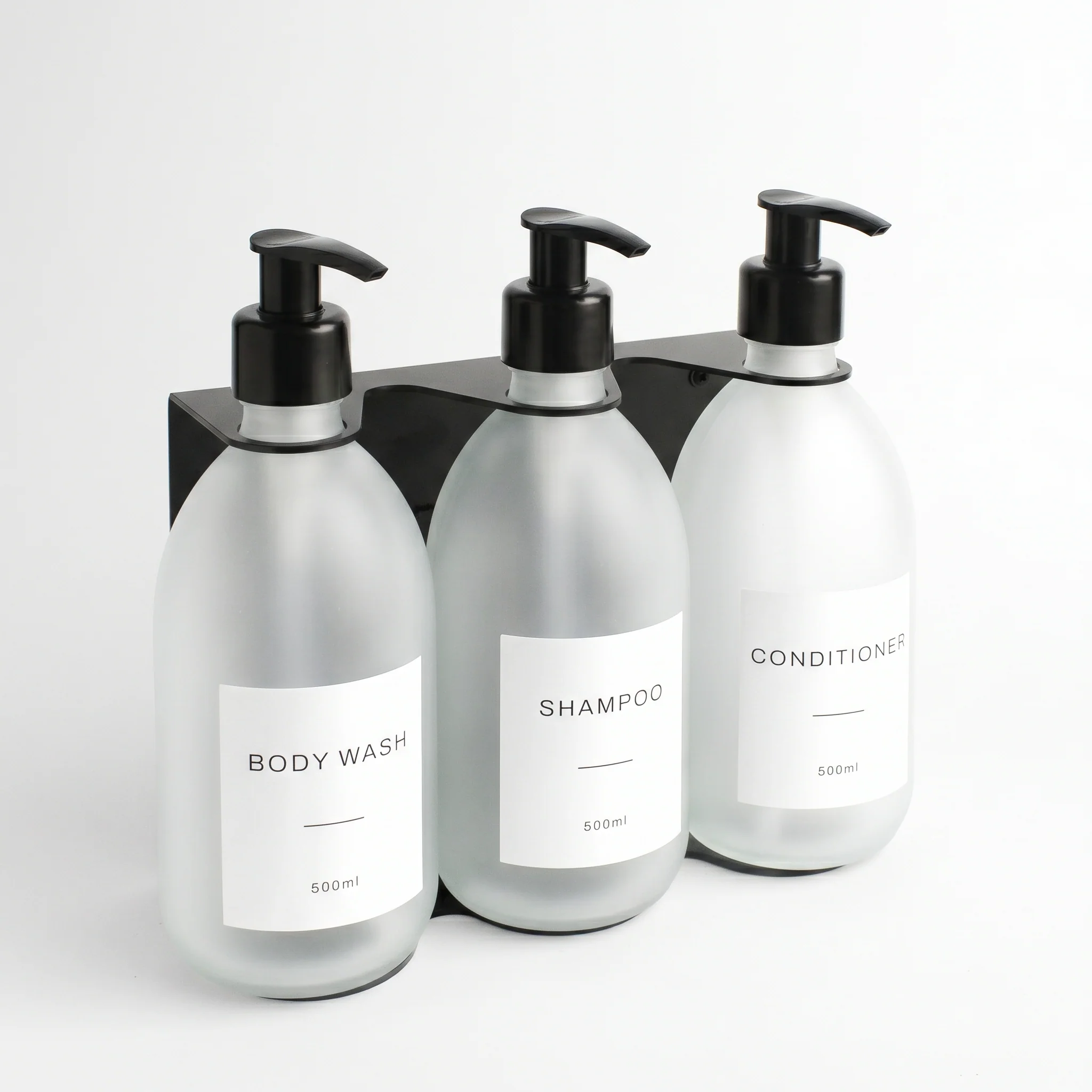 Body Wash, Shampoo & Conditioner Frosted White Glass Set - Image 28