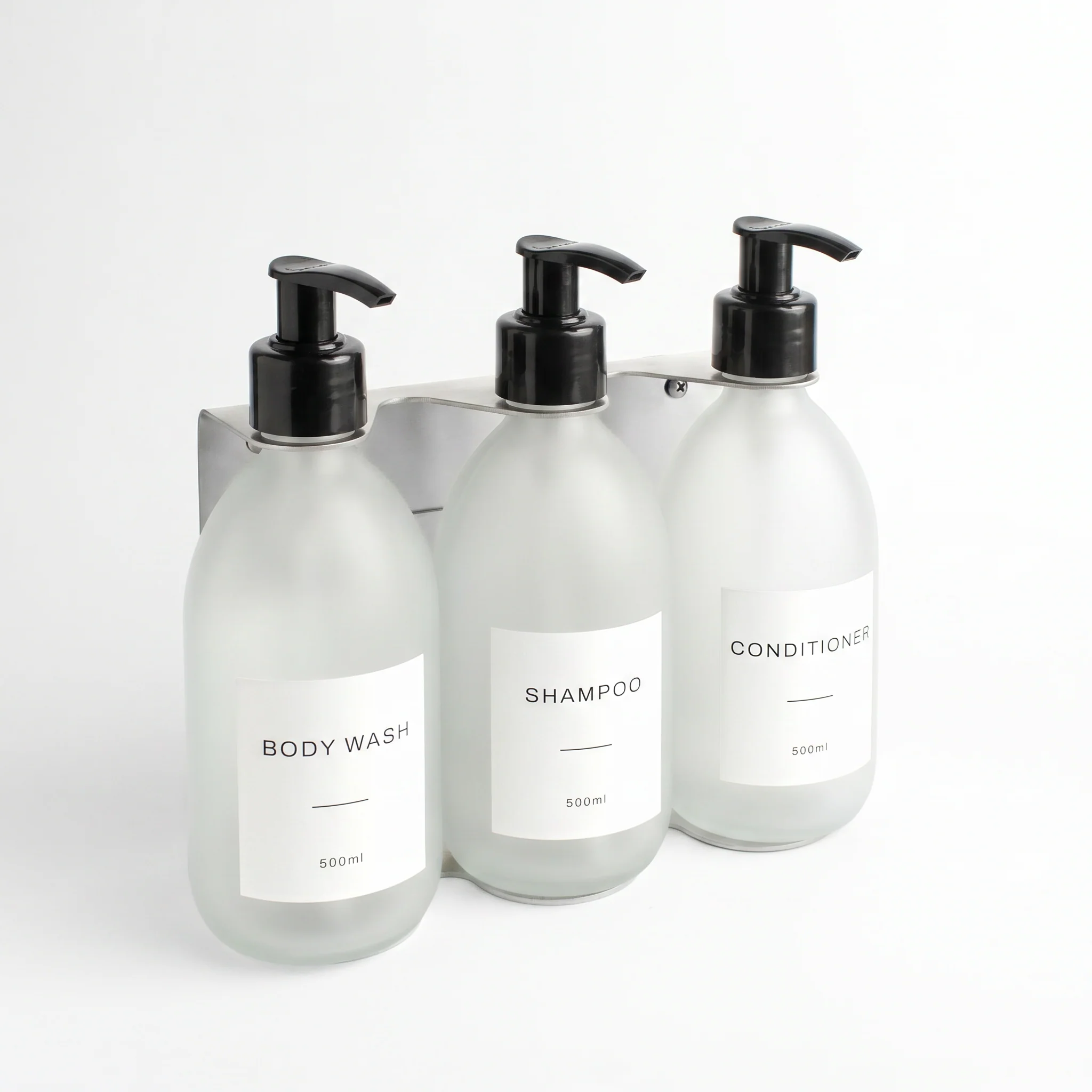 Body Wash, Shampoo & Conditioner Frosted White Glass Set - Image 30
