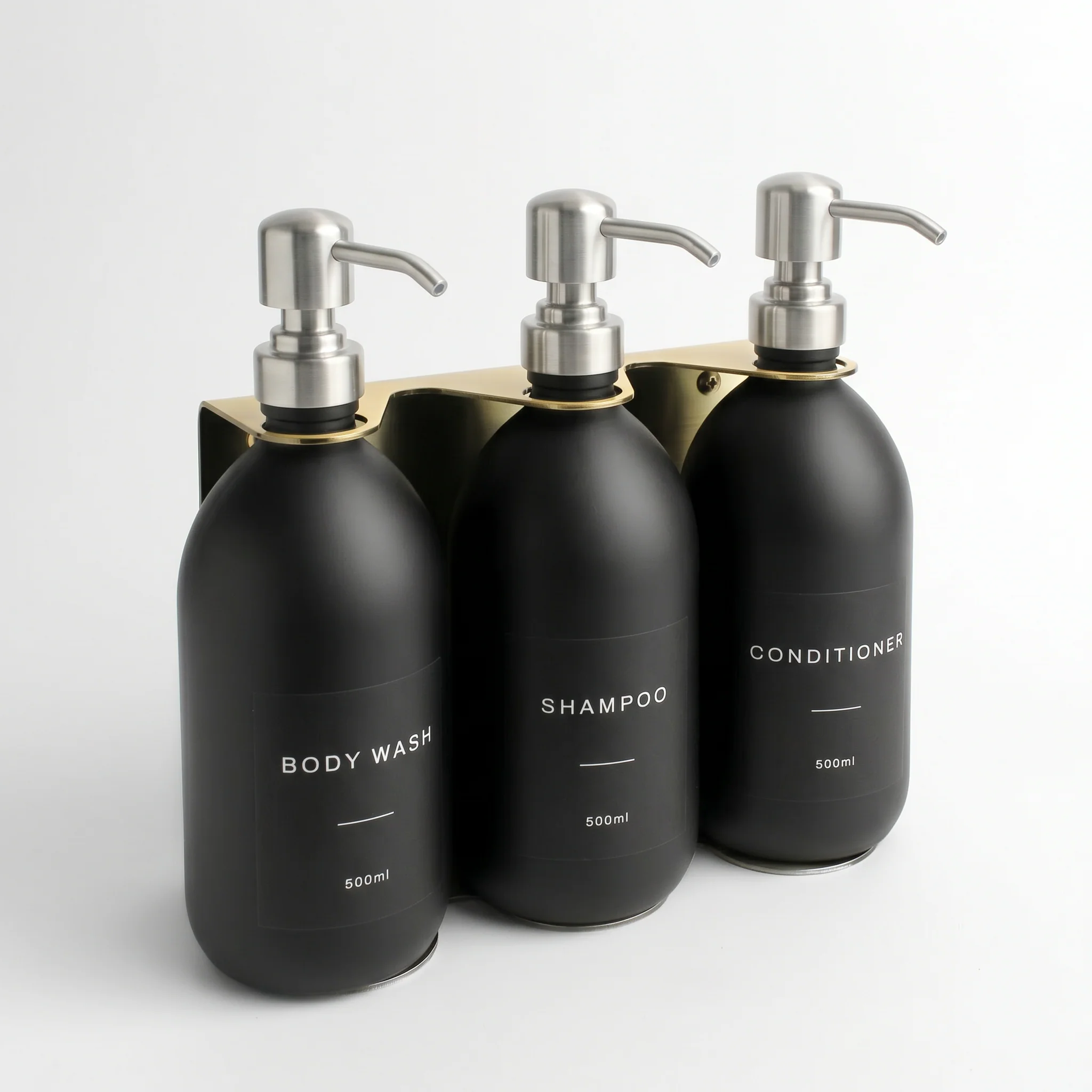 Body Wash, Shampoo & Conditioner Matte Black Glass Set - Image 11