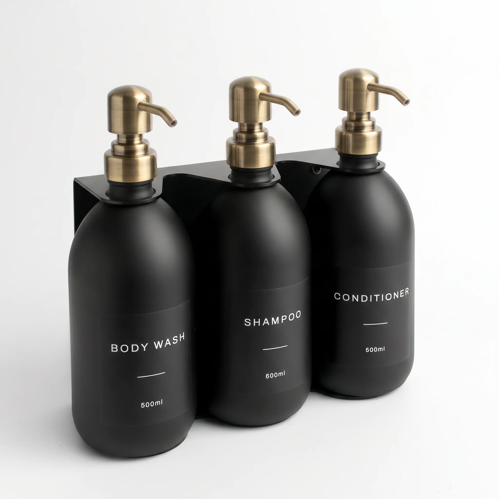 Body Wash, Shampoo & Conditioner Matte Black Glass Set - Image 14