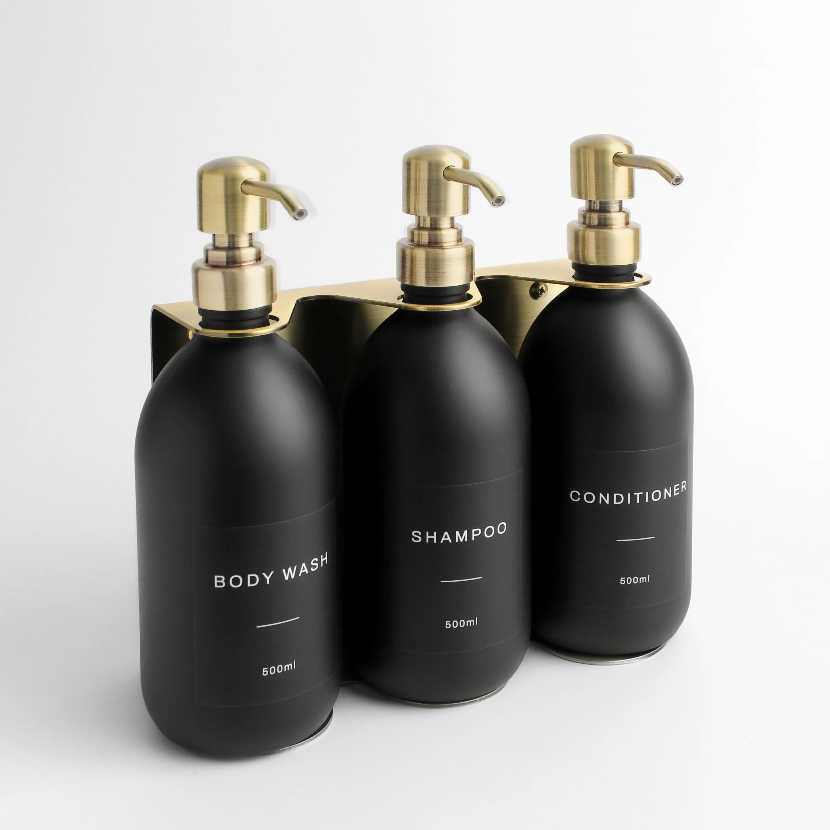 Body Wash, Shampoo & Conditioner Matte Black Glass Set - Image 15