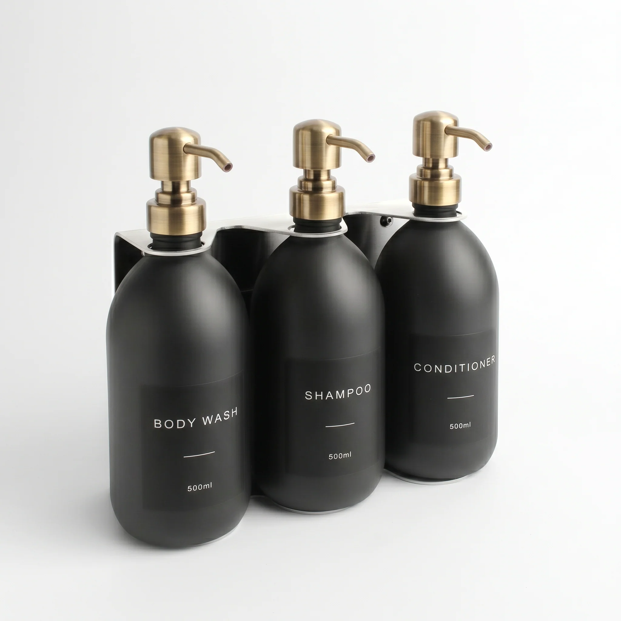 Body Wash, Shampoo & Conditioner Matte Black Glass Set - Image 16
