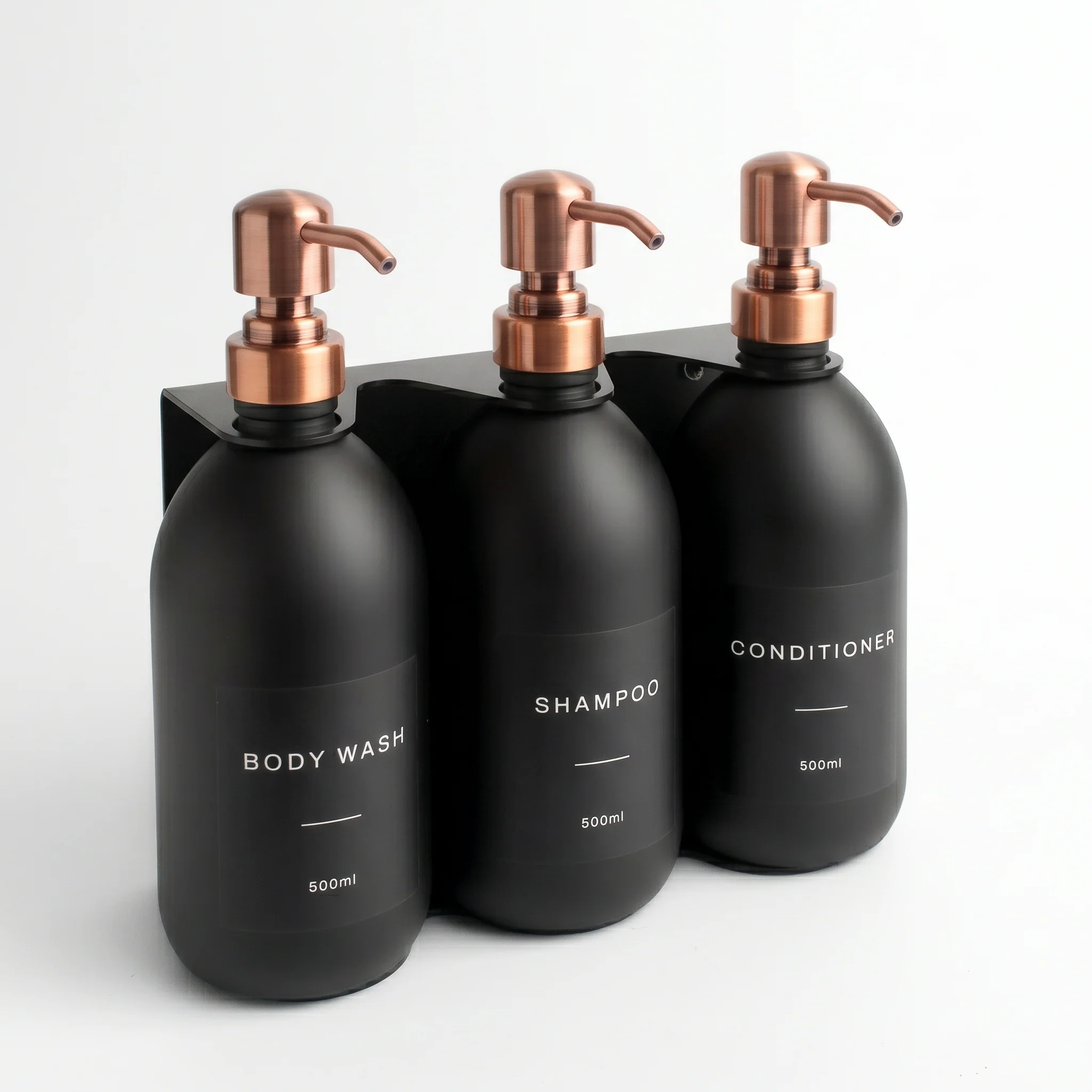 Body Wash, Shampoo & Conditioner Matte Black Glass Set - Image 18