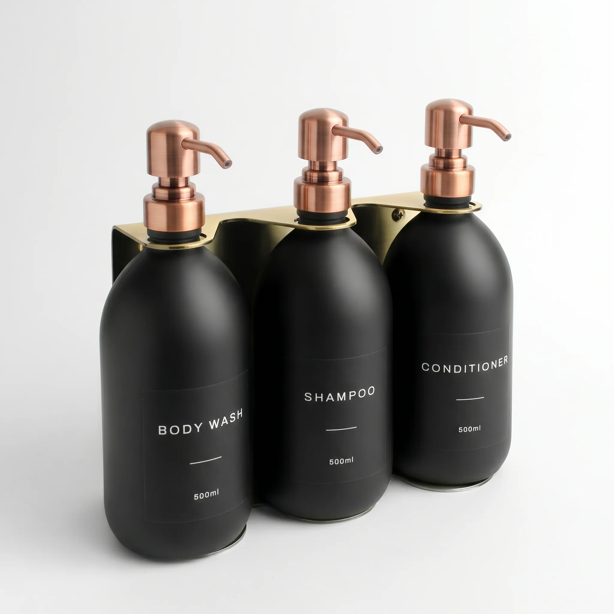 Body Wash, Shampoo & Conditioner Matte Black Glass Set - Image 19