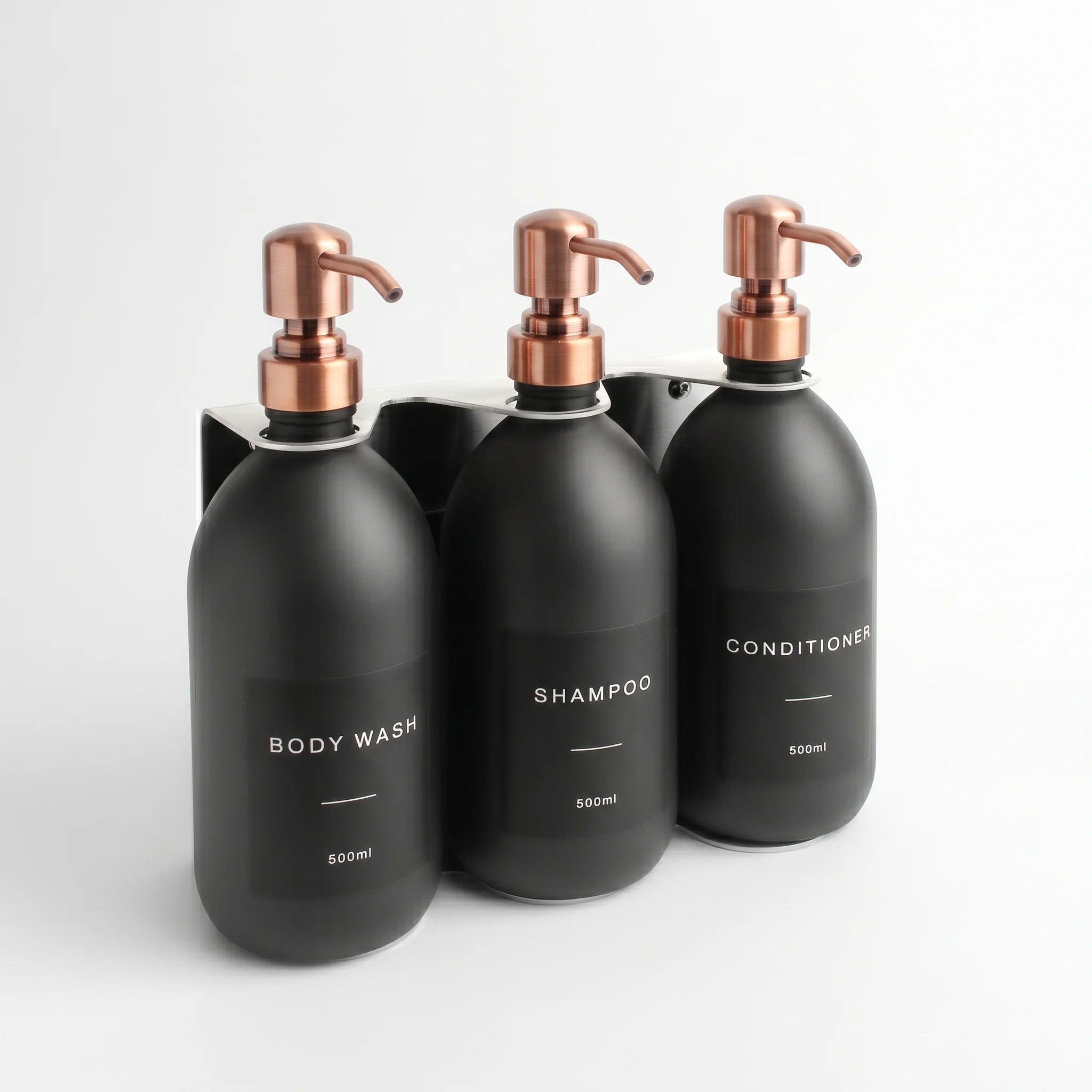 Body Wash, Shampoo & Conditioner Matte Black Glass Set - Image 20