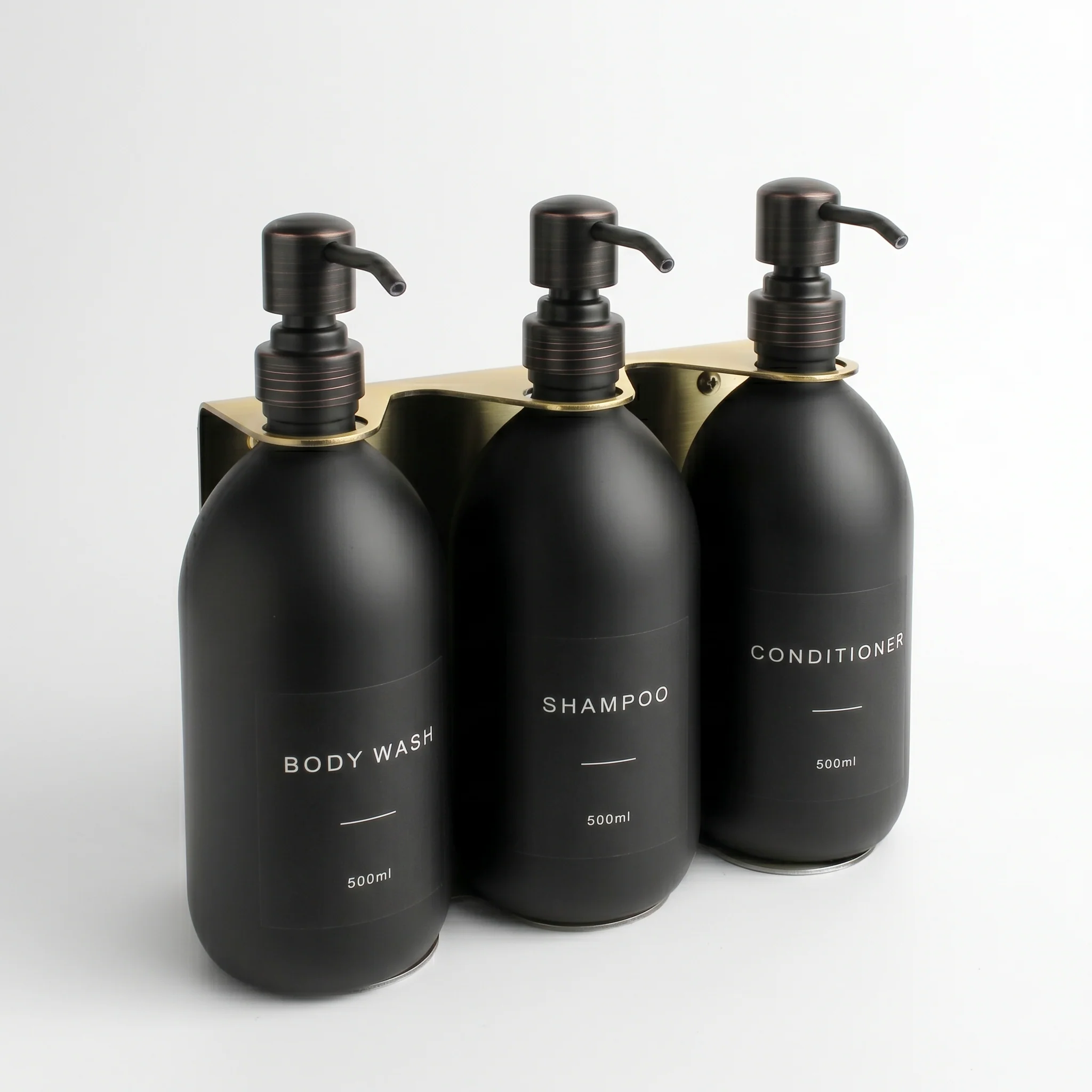 Body Wash, Shampoo & Conditioner Matte Black Glass Set - Image 23