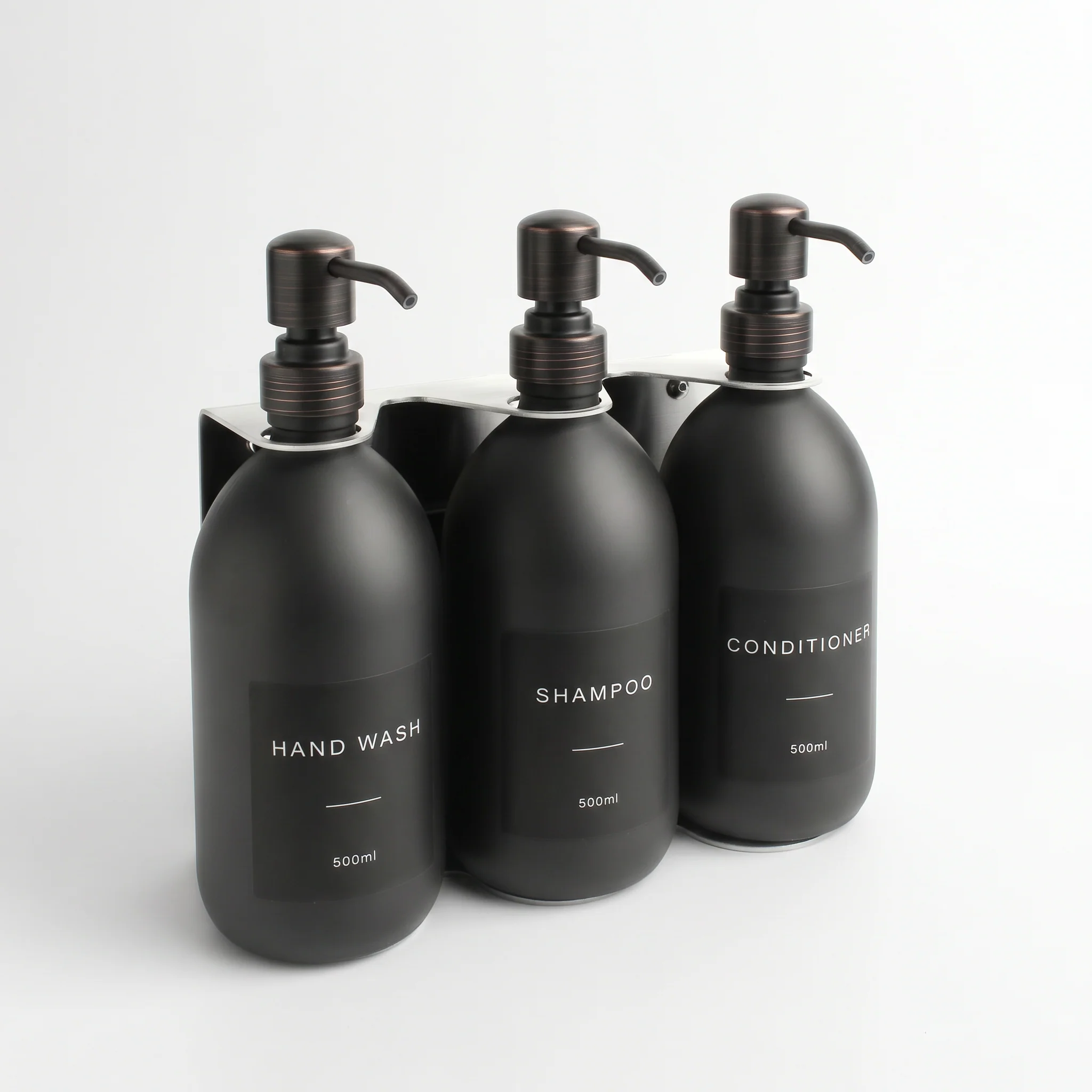 Body Wash, Shampoo & Conditioner Matte Black Glass Set - Image 24