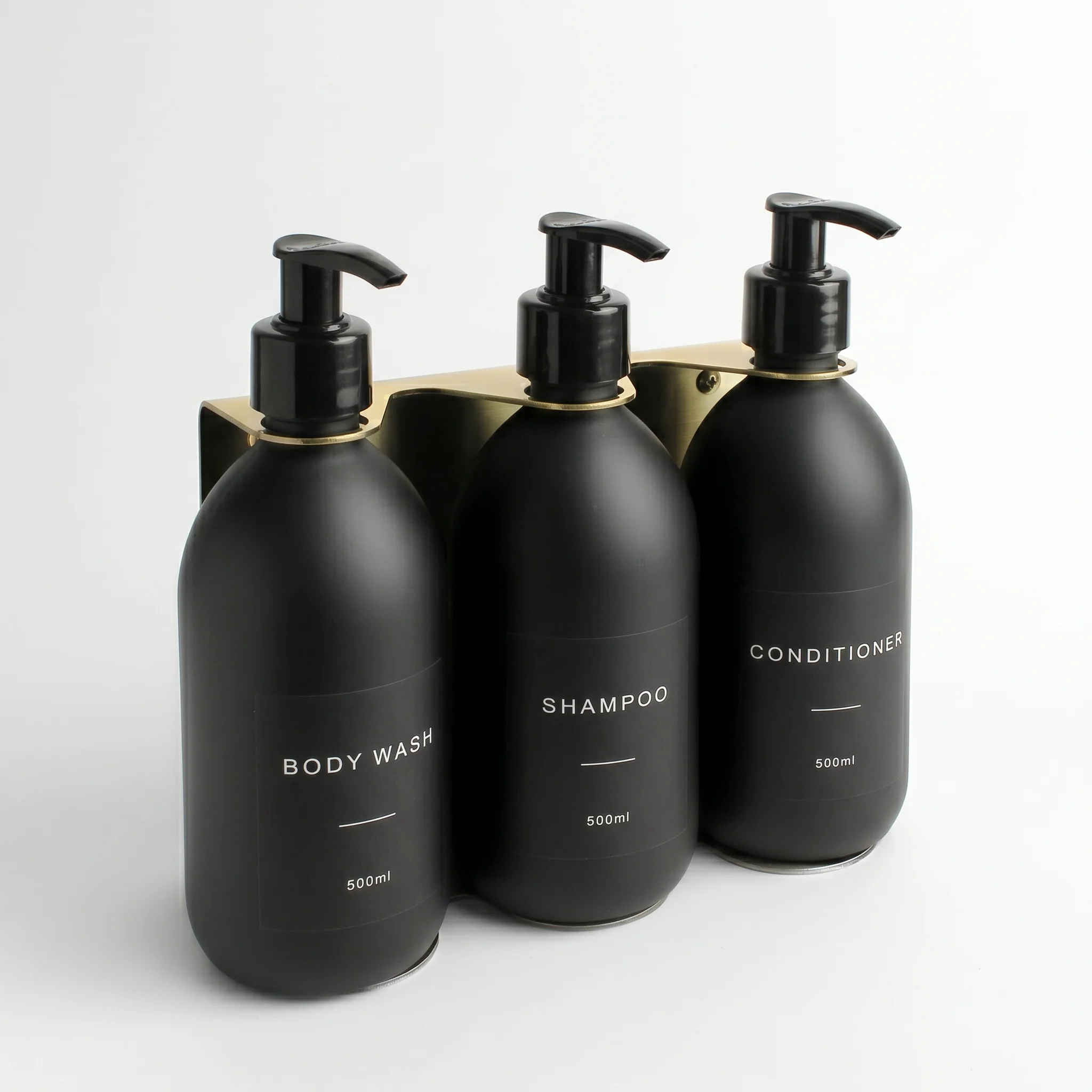 Body Wash, Shampoo & Conditioner Matte Black Glass Set - Image 27