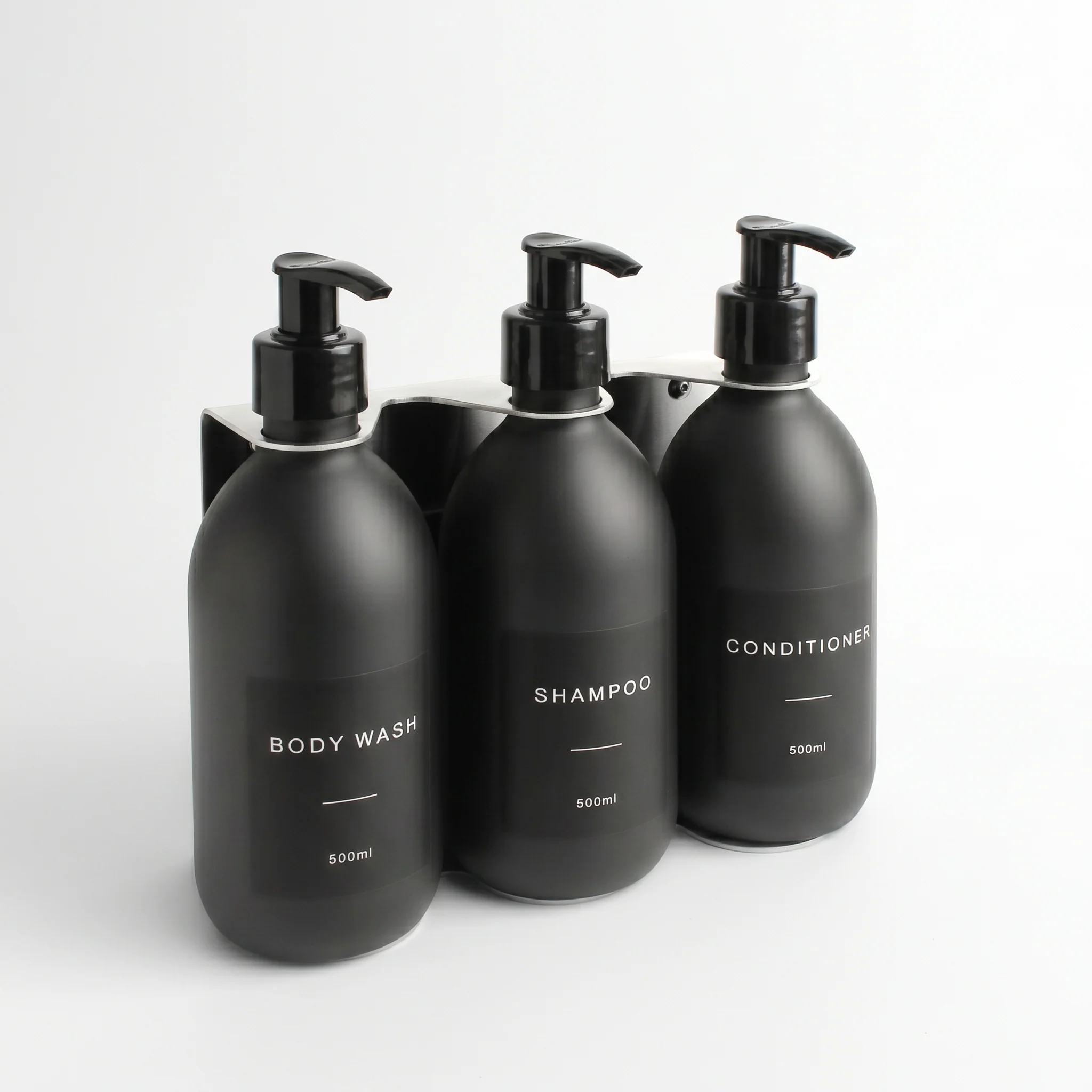 Body Wash, Shampoo & Conditioner Matte Black Glass Set - Image 28