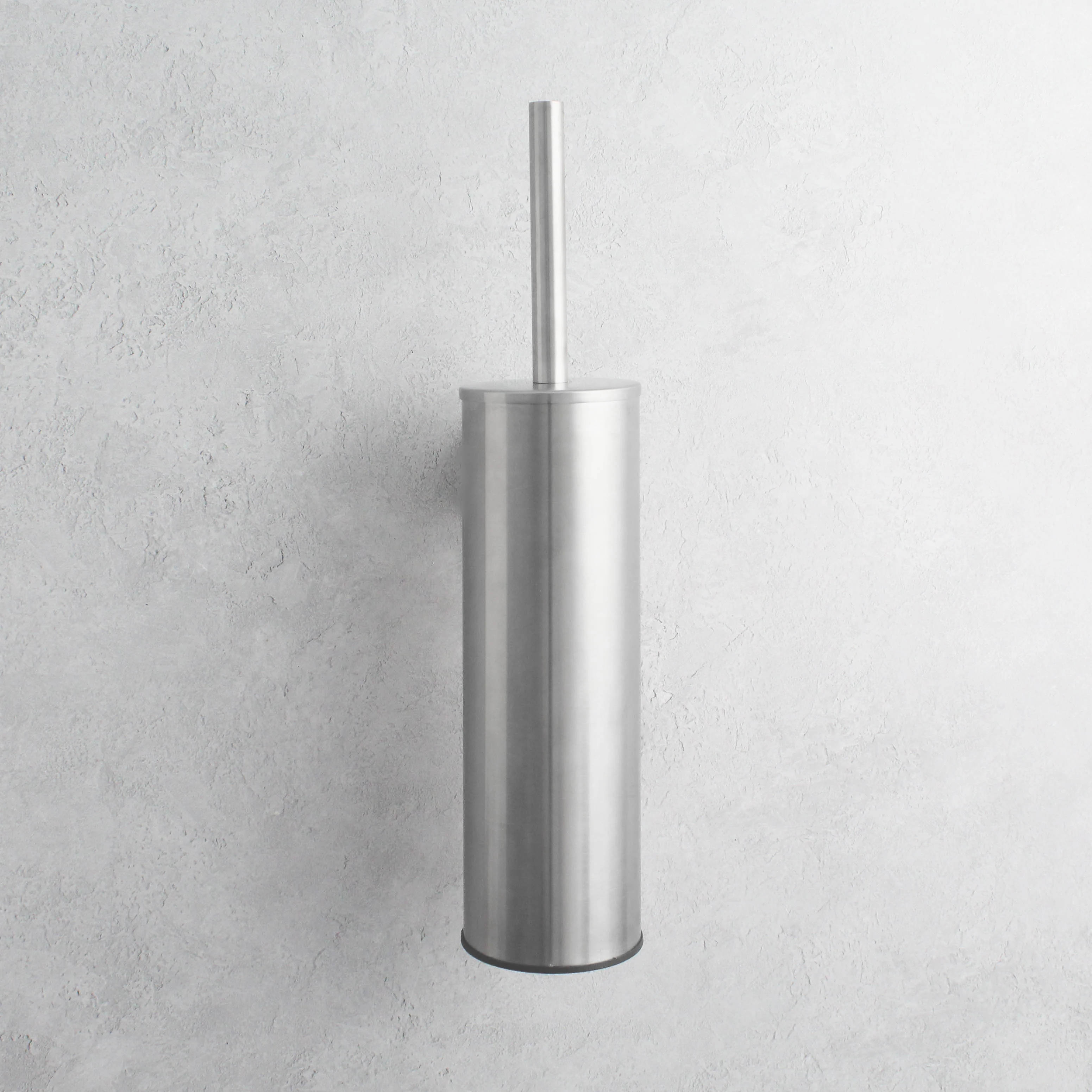 Brushed Silver Toilet Brush & Holder - Image 3