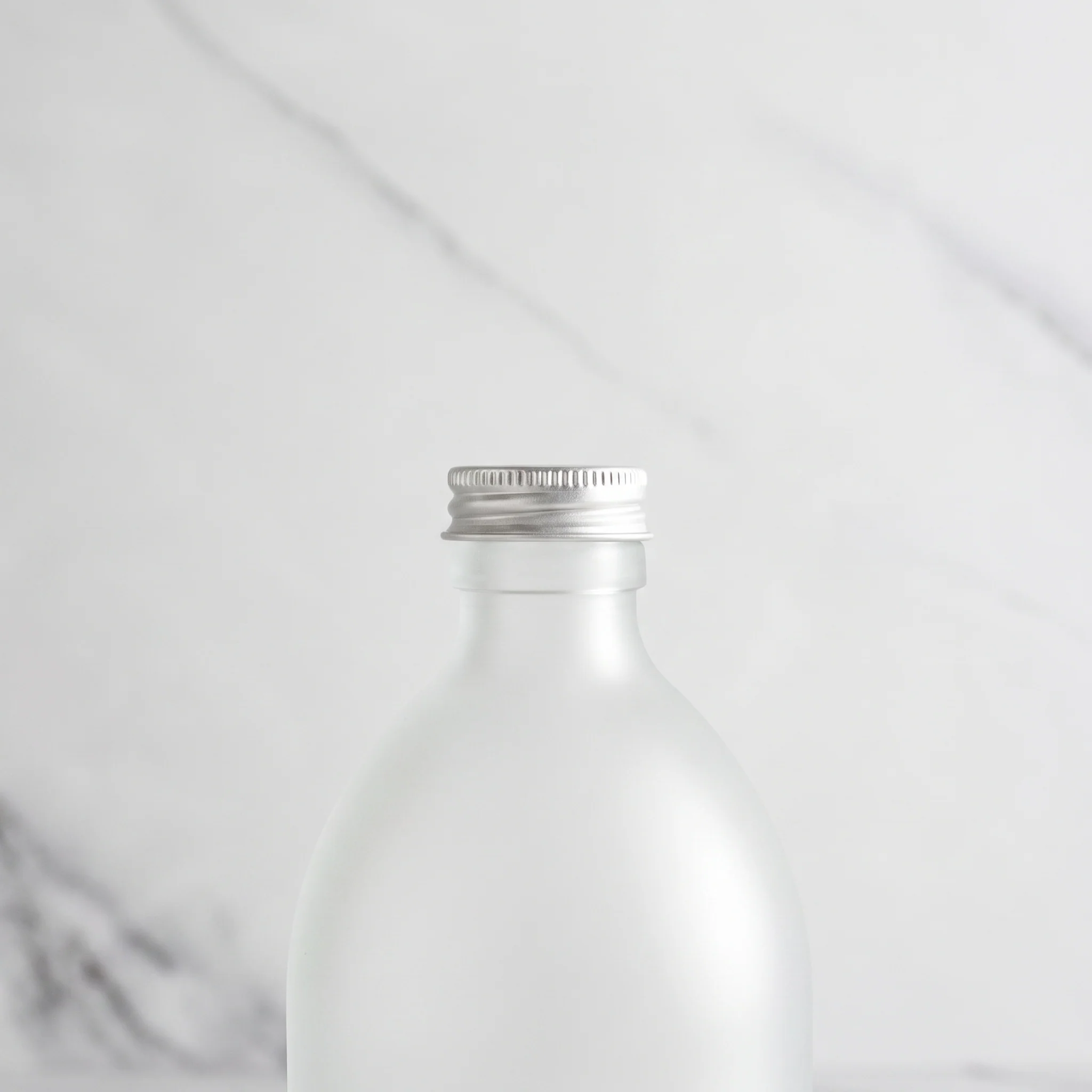 Frosted White Glass Bottle With Screw Cap - Image 3