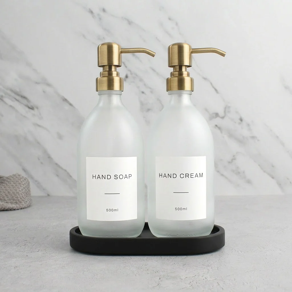 Black Tray & Frosted White Dispenser Double Set - Image 17