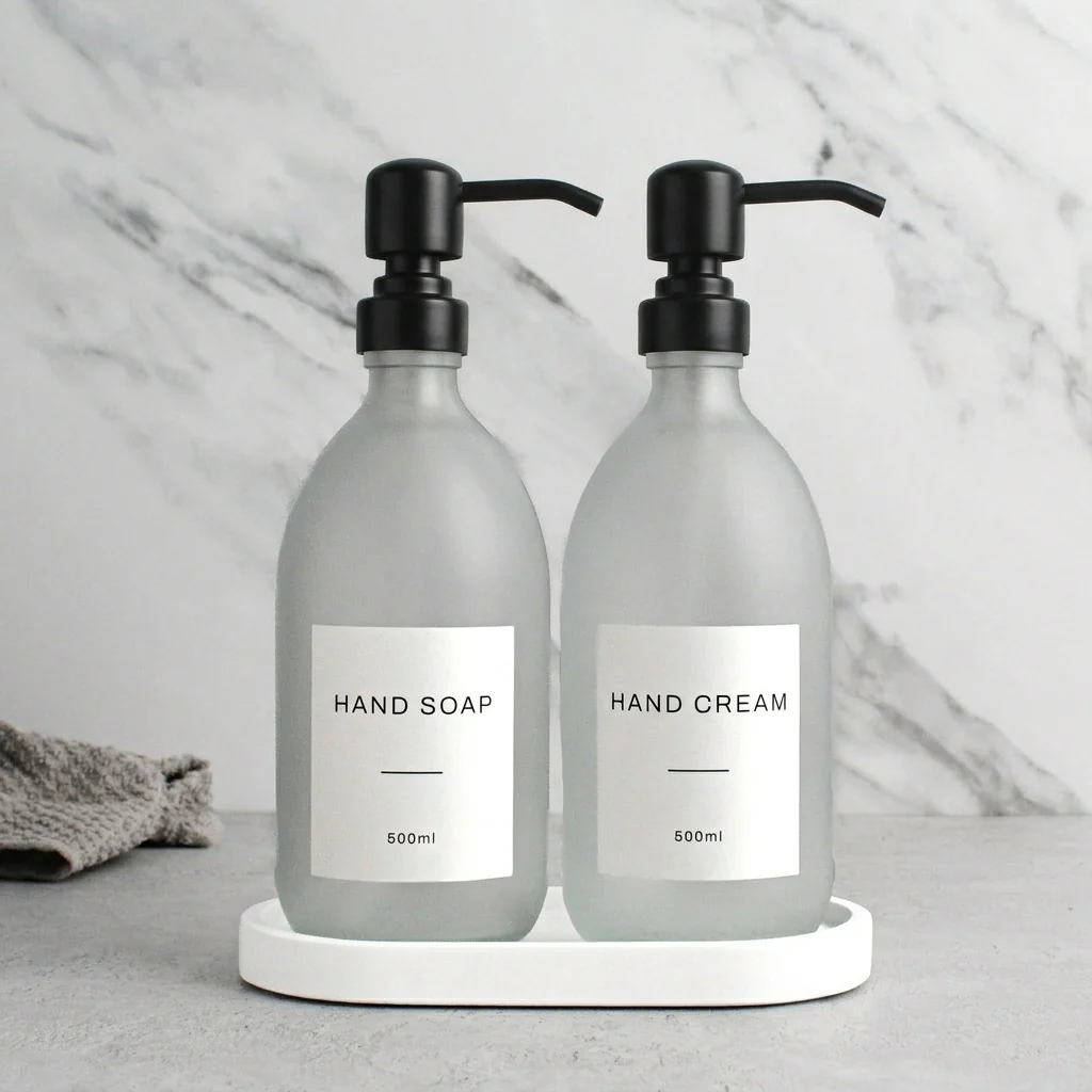 White Tray & Frosted White Dispenser Double Set - Image 15