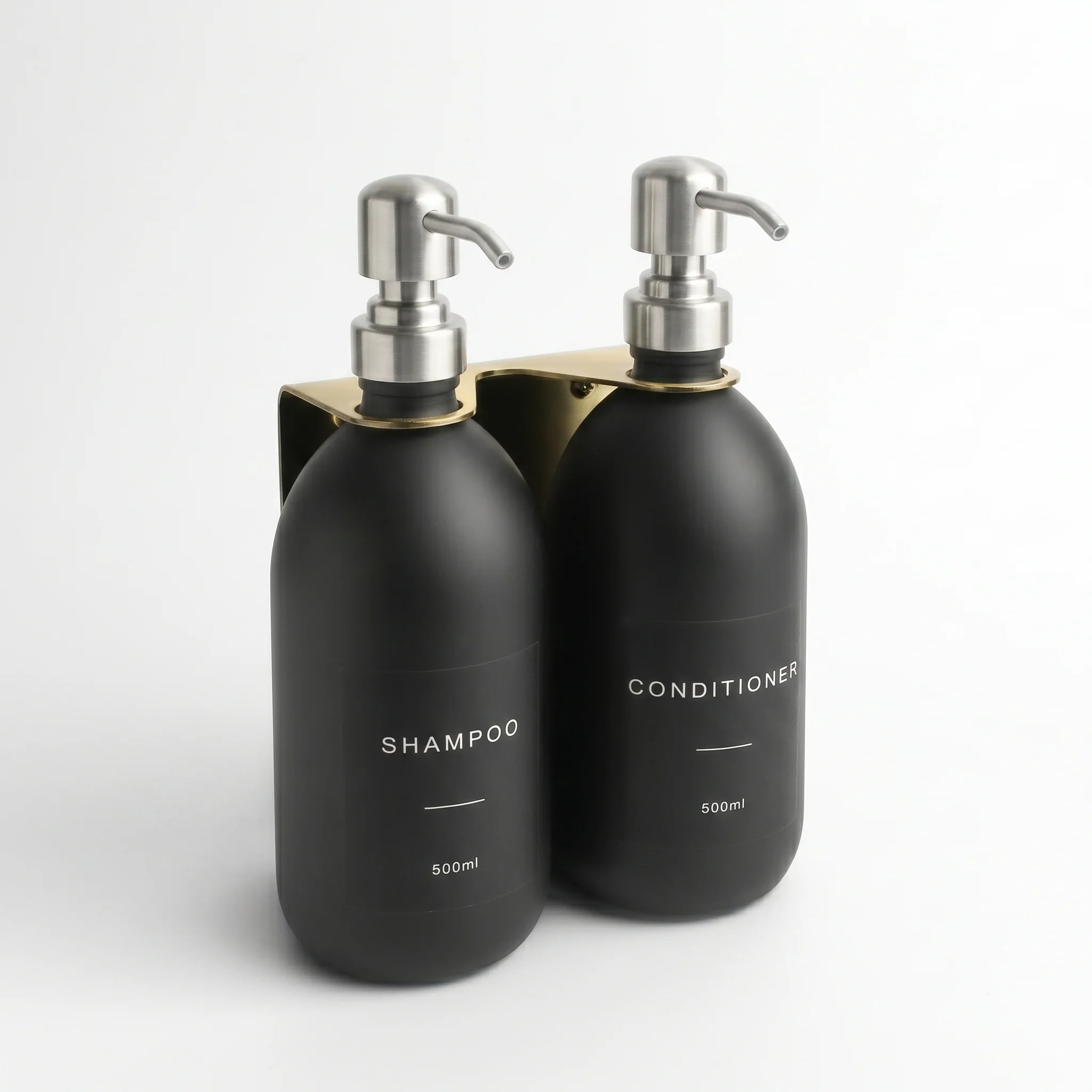 Gold Wall Bracket & Matte Black Dispenser Set - Image 22