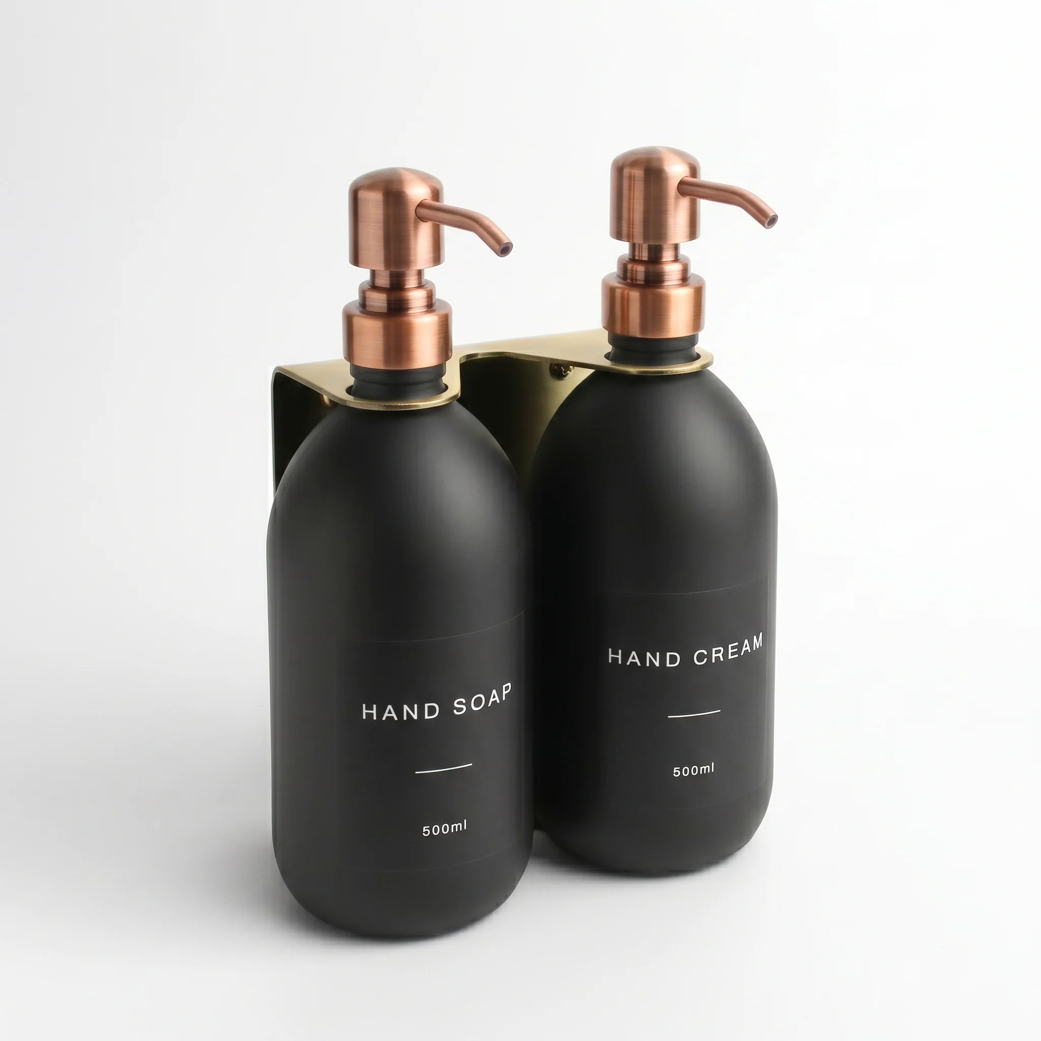 Gold Wall Bracket & Matte Black Dispenser Set - Image 28