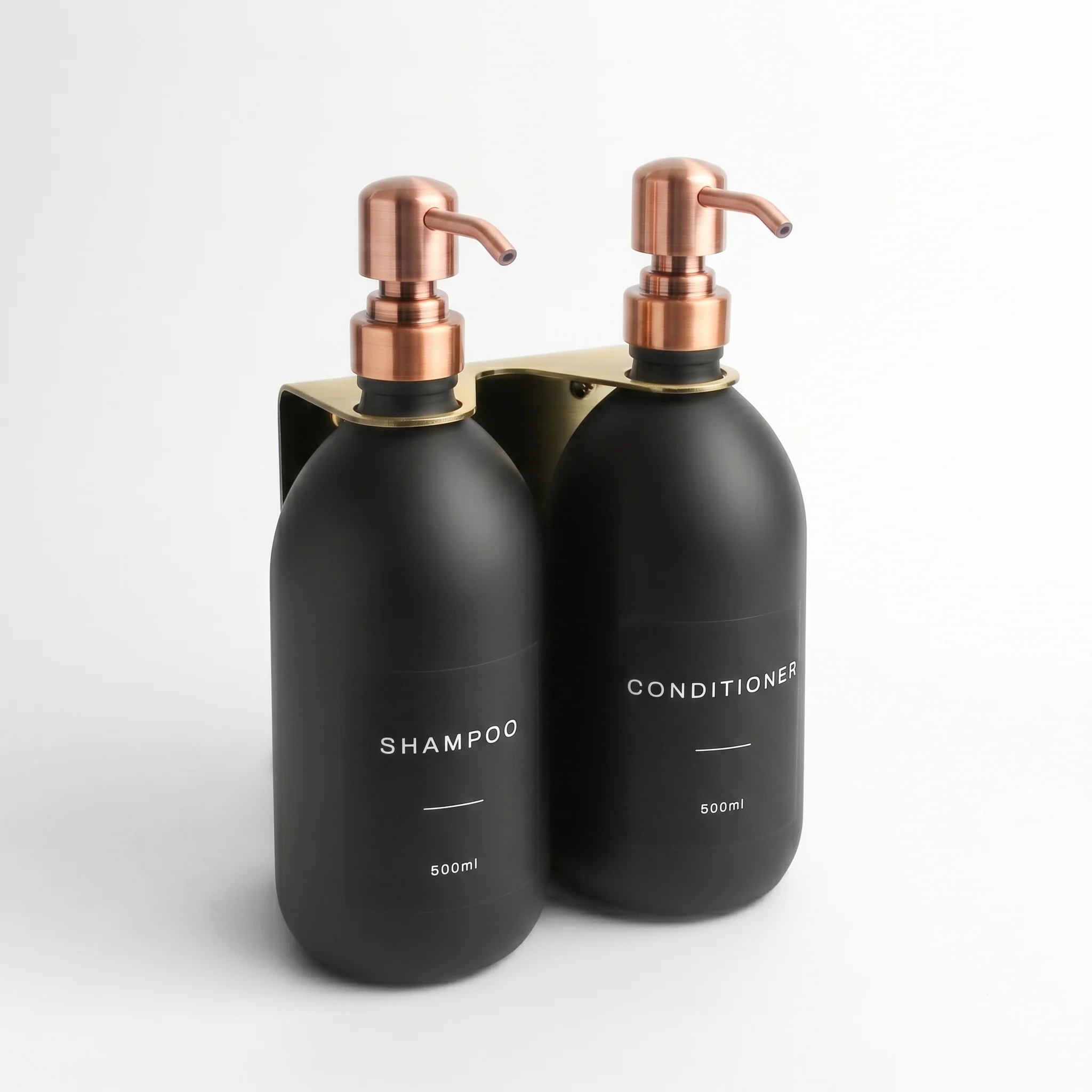 Gold Wall Bracket & Matte Black Dispenser Set - Image 29