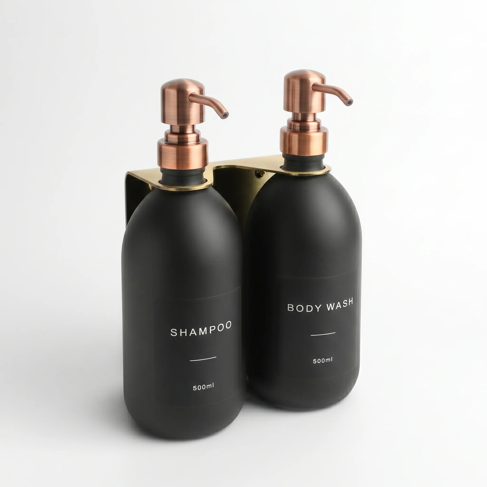 Gold Wall Bracket & Matte Black Dispenser Set - Image 30