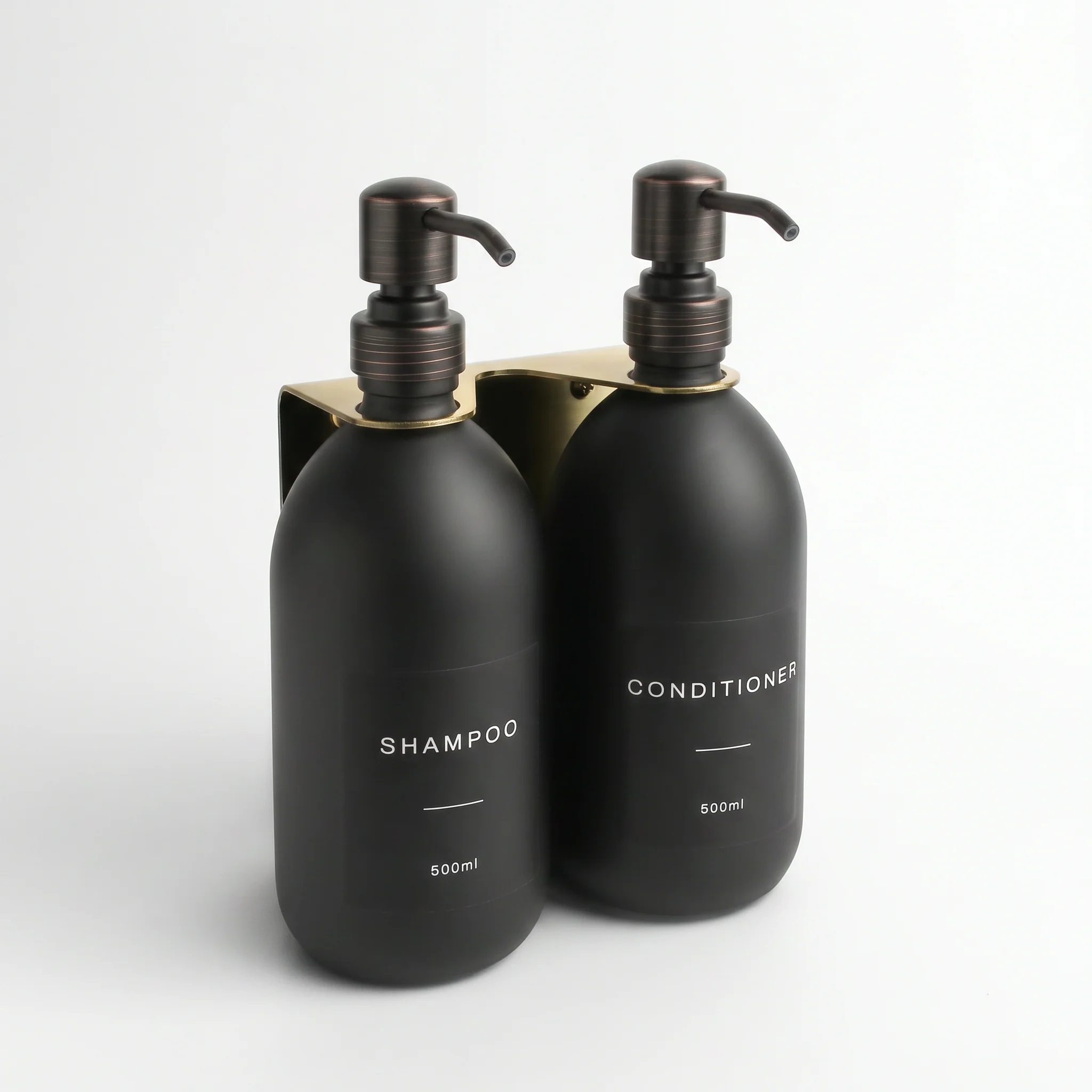 Gold Wall Bracket & Matte Black Dispenser Set - Image 36