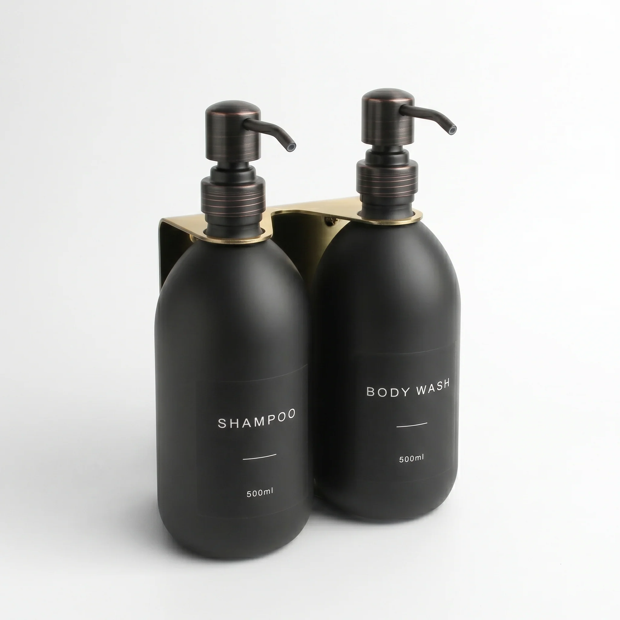 Gold Wall Bracket & Matte Black Dispenser Set - Image 37