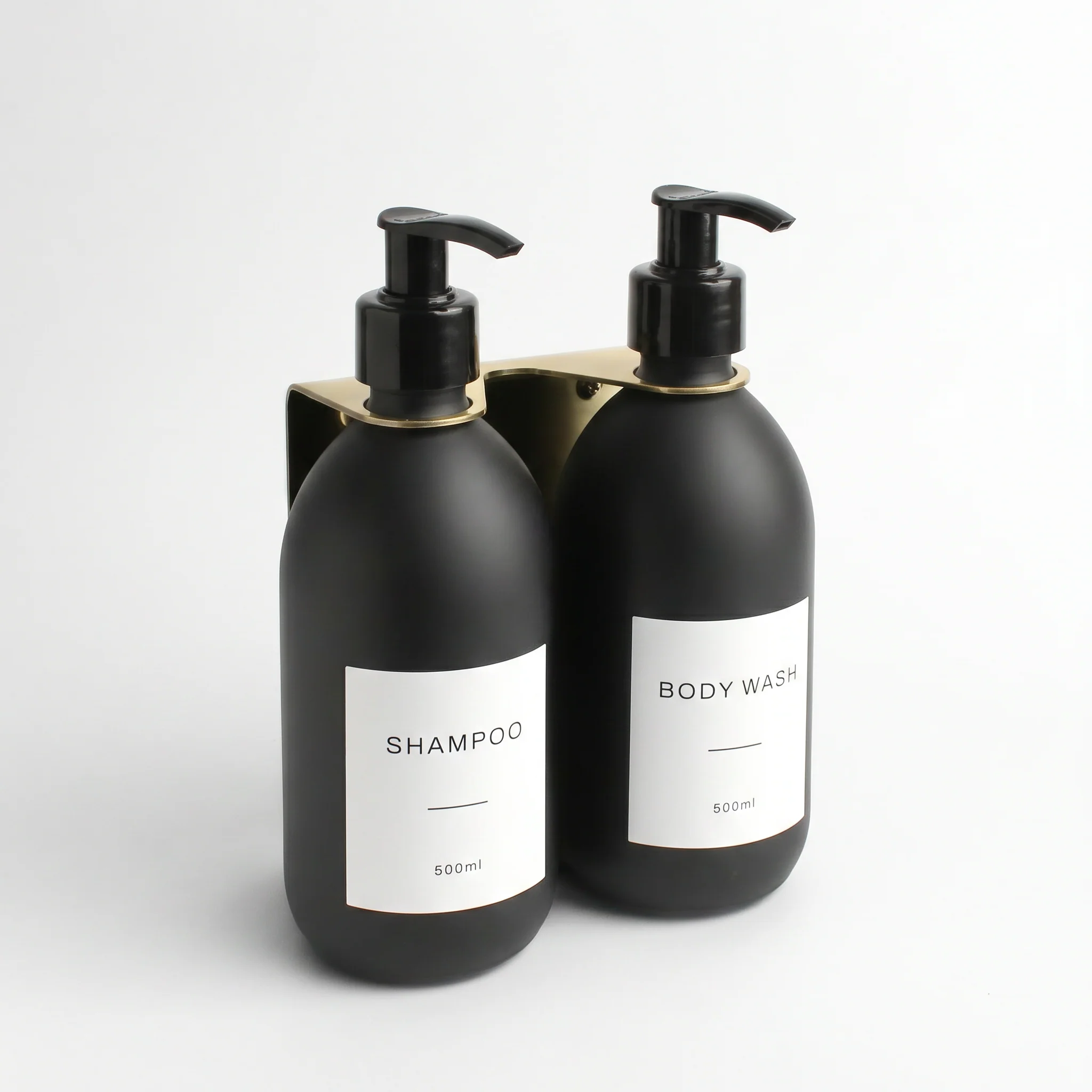 Gold Wall Bracket & Matte Black Dispenser Set - Image 40