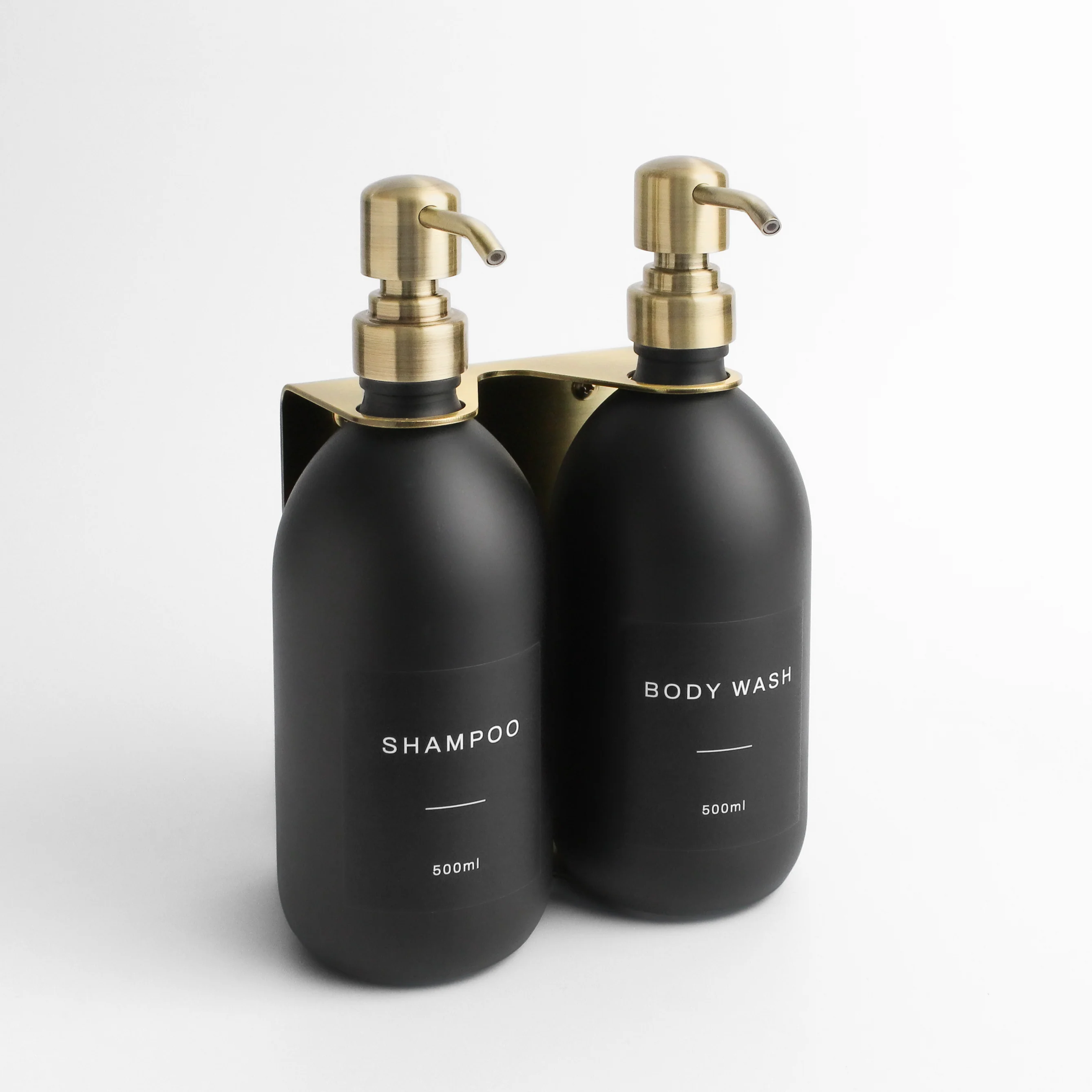 Gold Wall Bracket & Matte Black Dispenser Set - Image 9