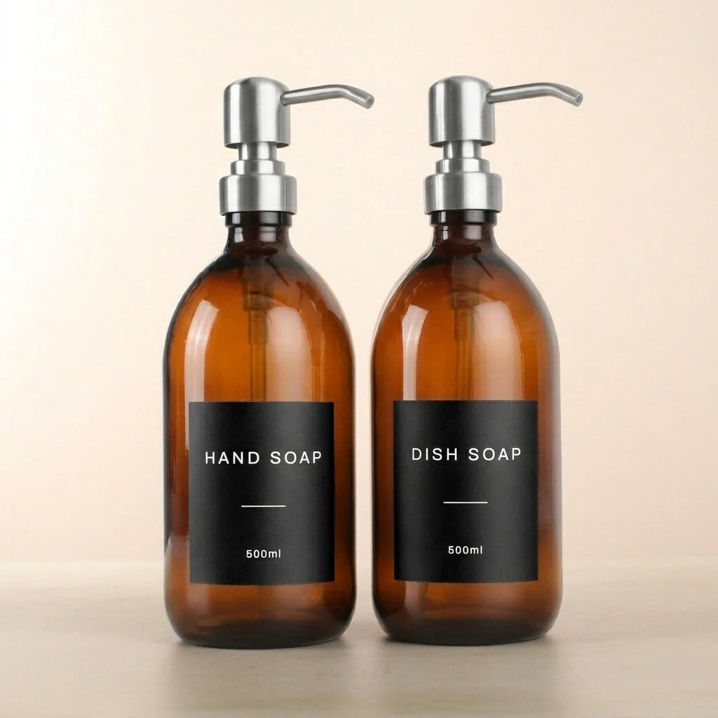 Hand Soap & Dish Soap Amber Glass Set - Image 12