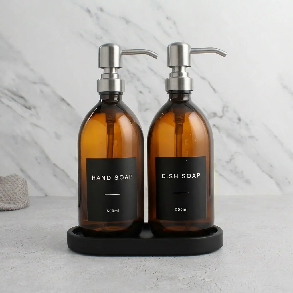 Hand Soap & Dish Soap Amber Glass Set - Image 13