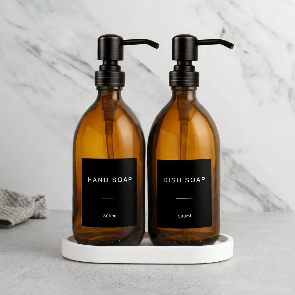 Hand Soap & Dish Soap Amber Glass Set - Image 22