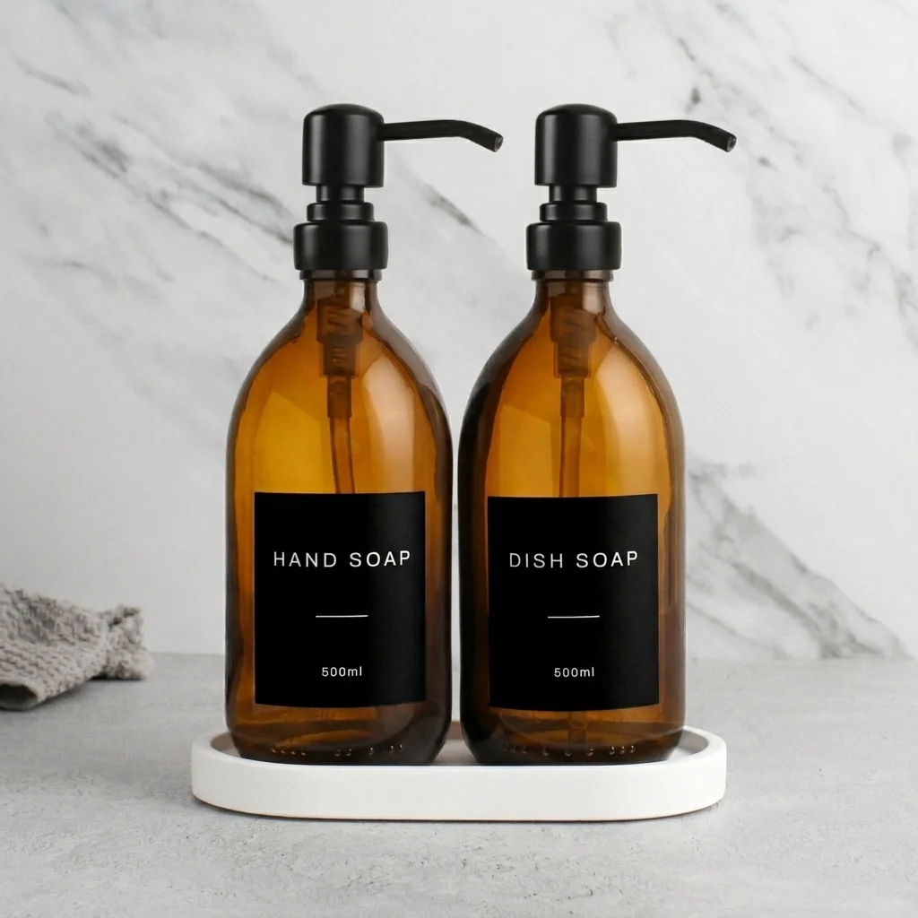 Hand Soap & Dish Soap Amber Glass Set - Image 6