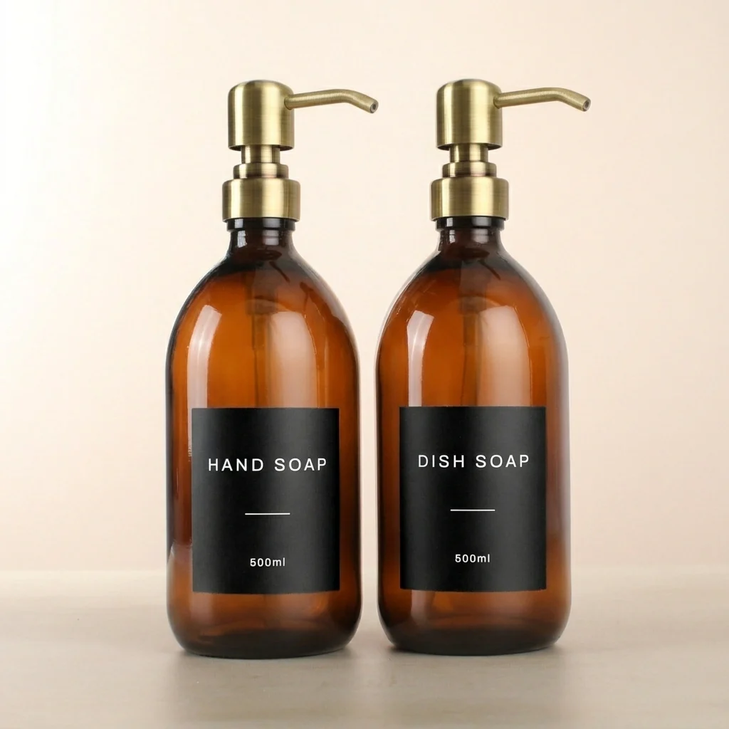 Hand Soap & Dish Soap Amber Glass Set - Image 8