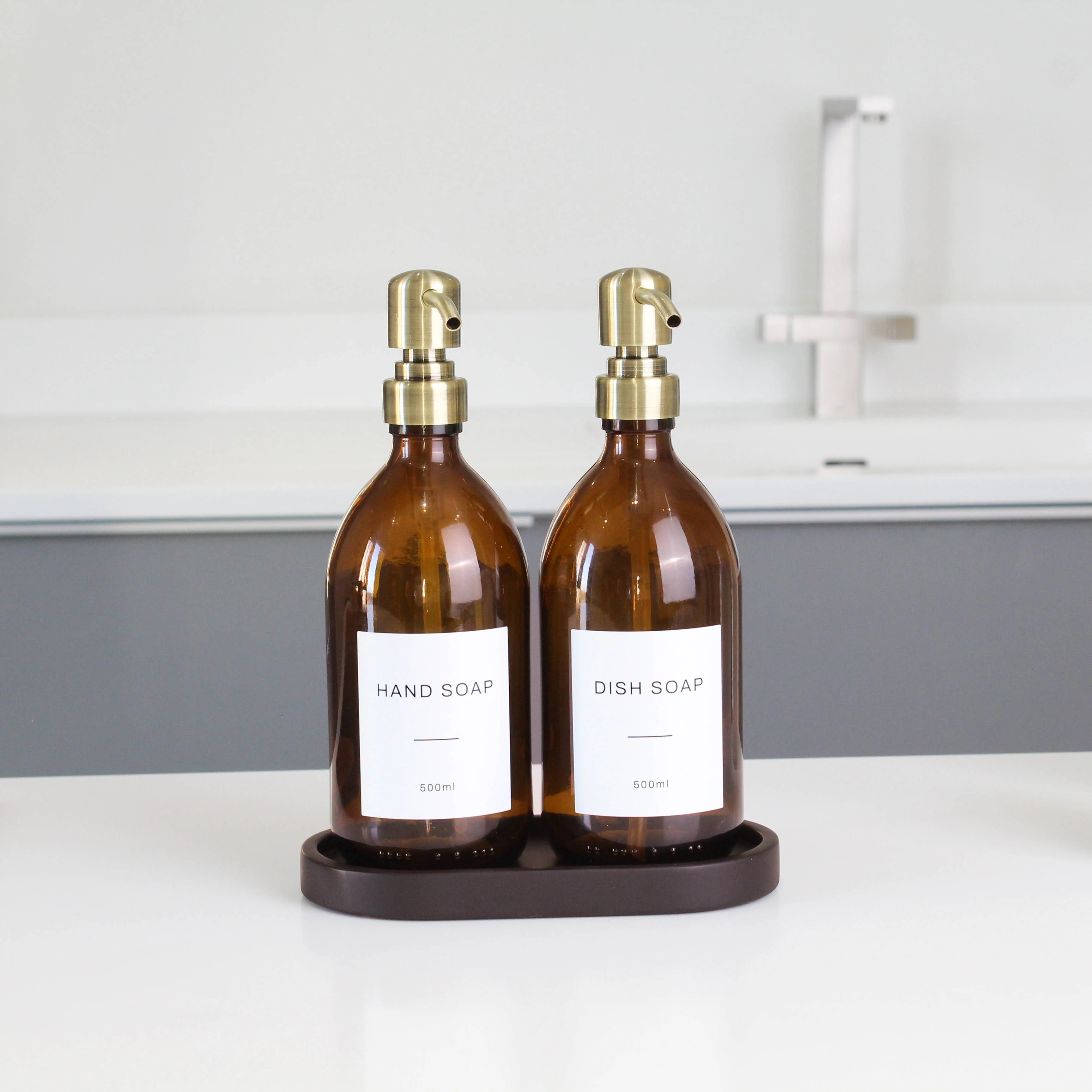 Hand Soap & Dish Soap Amber Glass Set - Image 11
