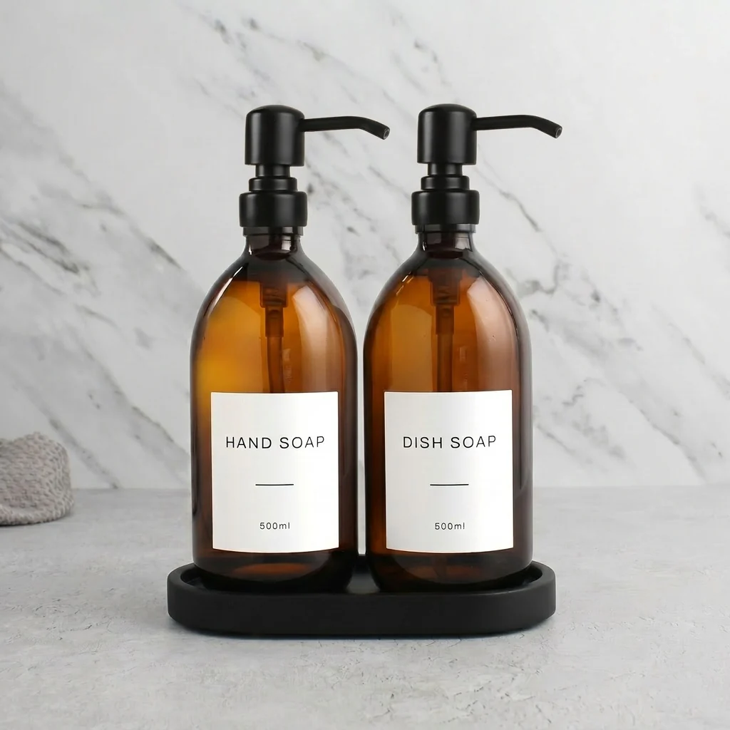 Hand Soap & Dish Soap Amber Glass Set - Image 26