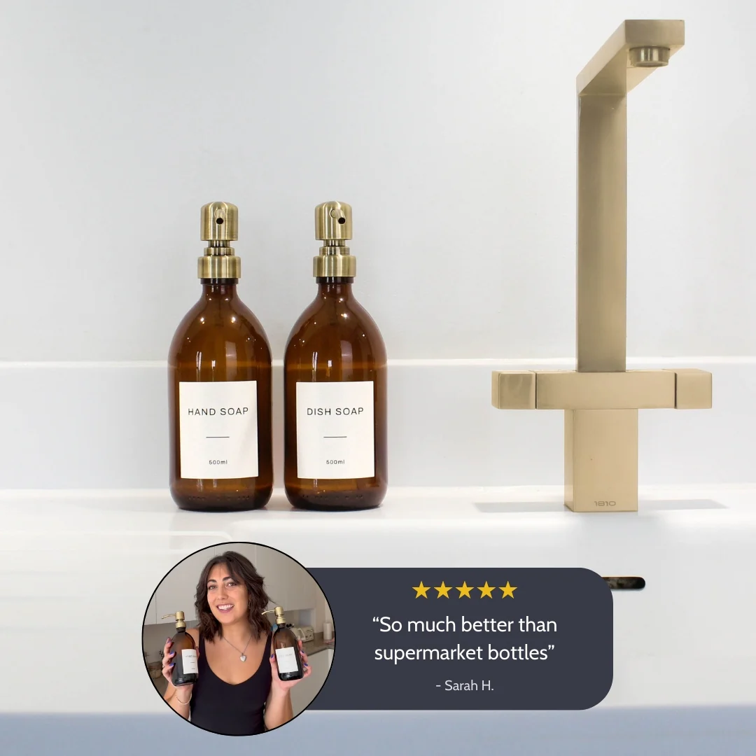 Hand Soap & Dish Soap Amber Glass Set - Image 3