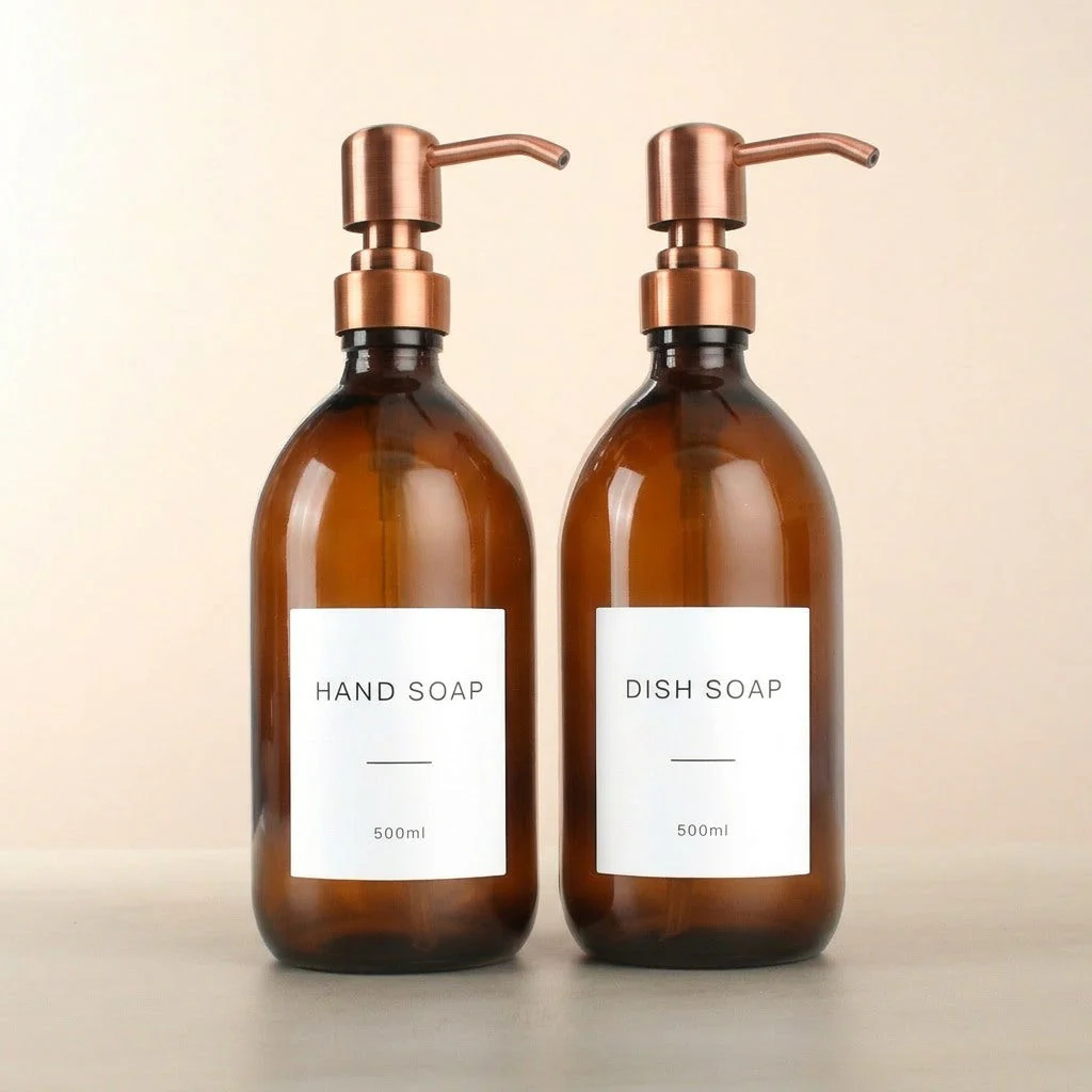 Hand Soap & Dish Soap Amber Glass Set - Image 33