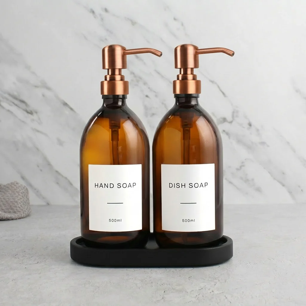 Hand Soap & Dish Soap Amber Glass Set - Image 34
