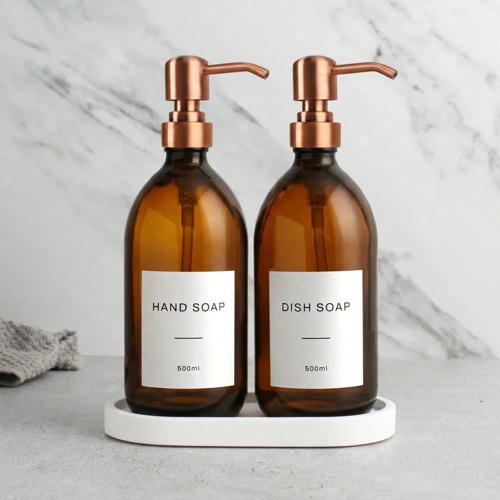Hand Soap & Dish Soap Amber Glass Set - Image 35