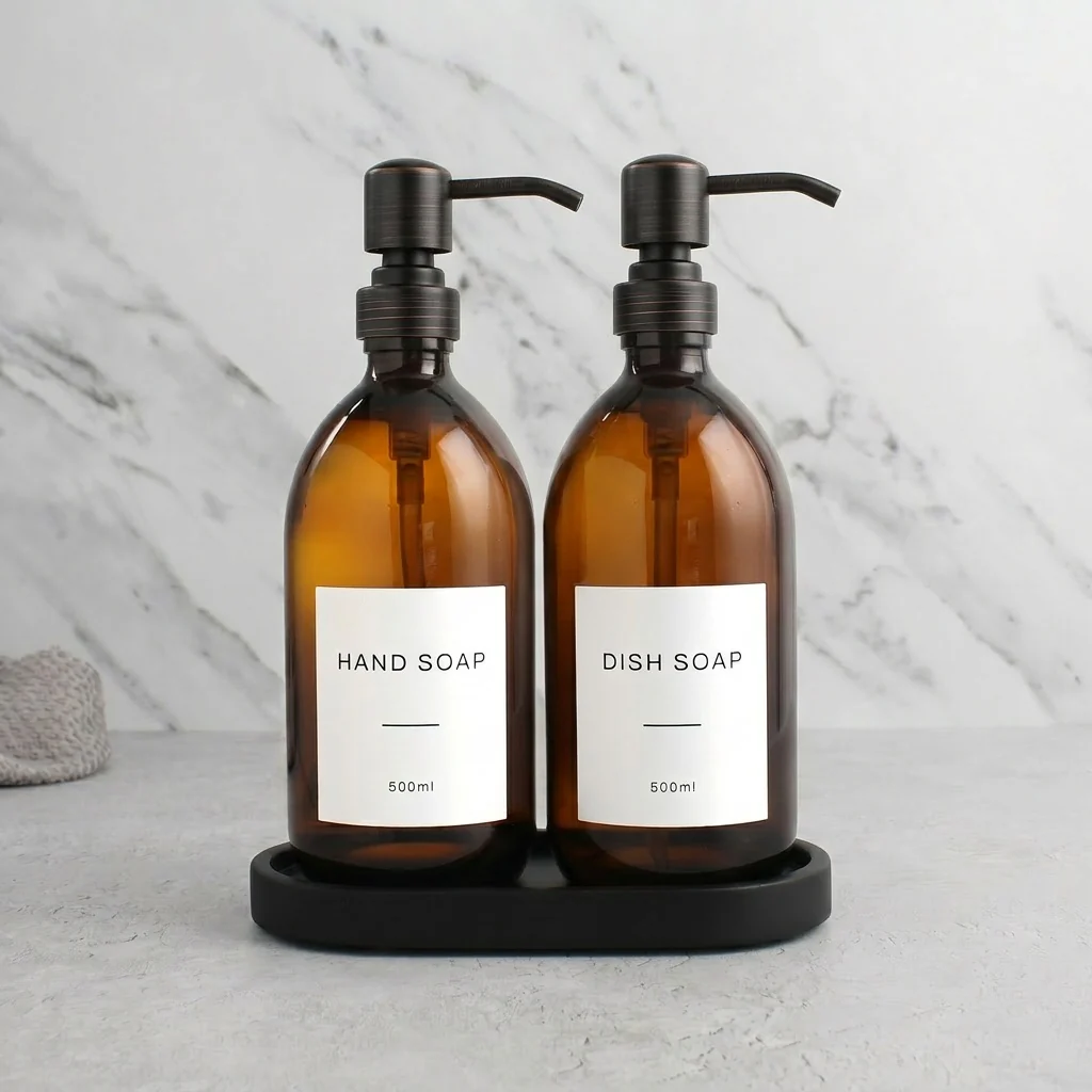 Hand Soap & Dish Soap Amber Glass Set - Image 38